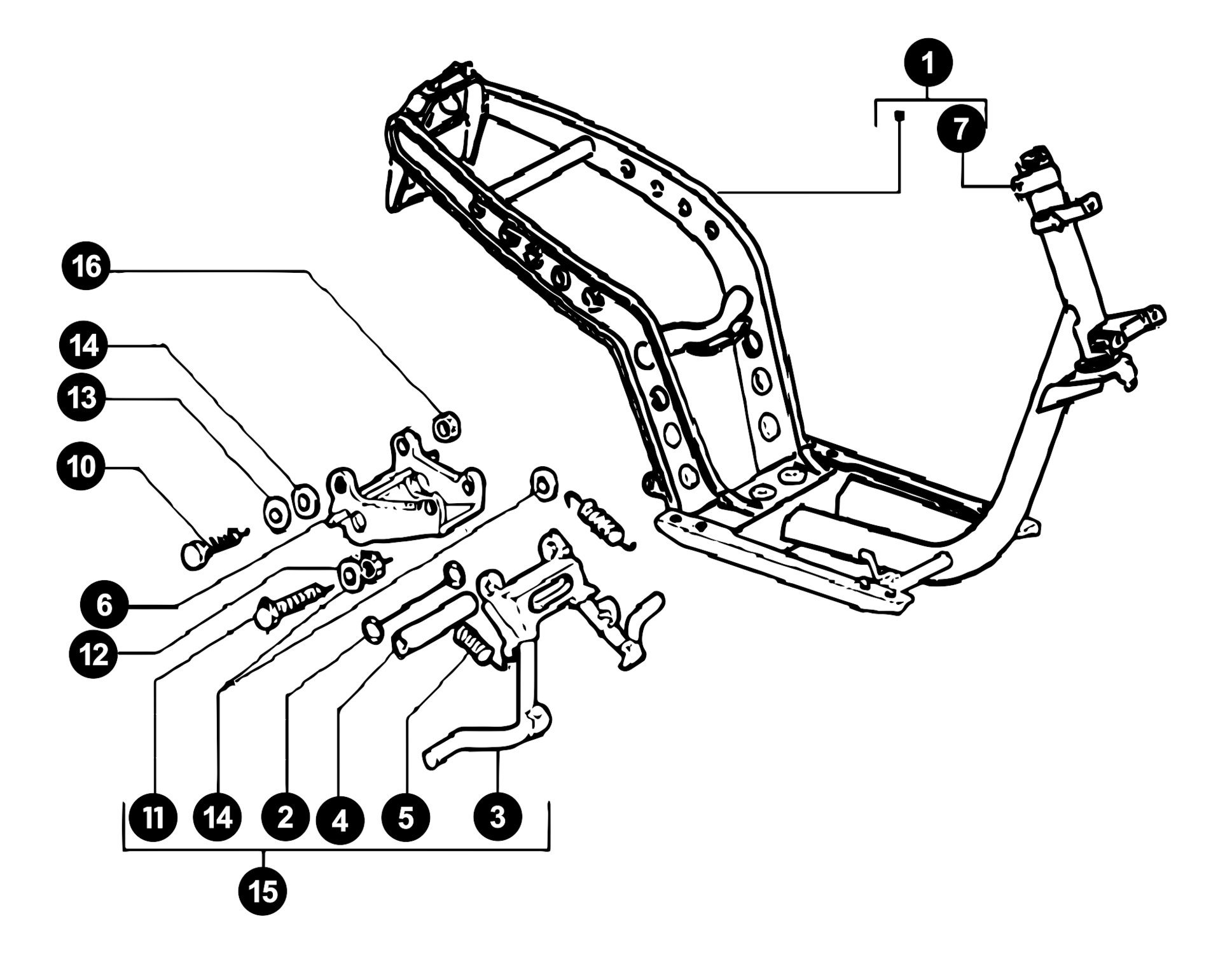 Image of Piaggio Zip 2 Ersatzteile Rahmen / Hauptständer