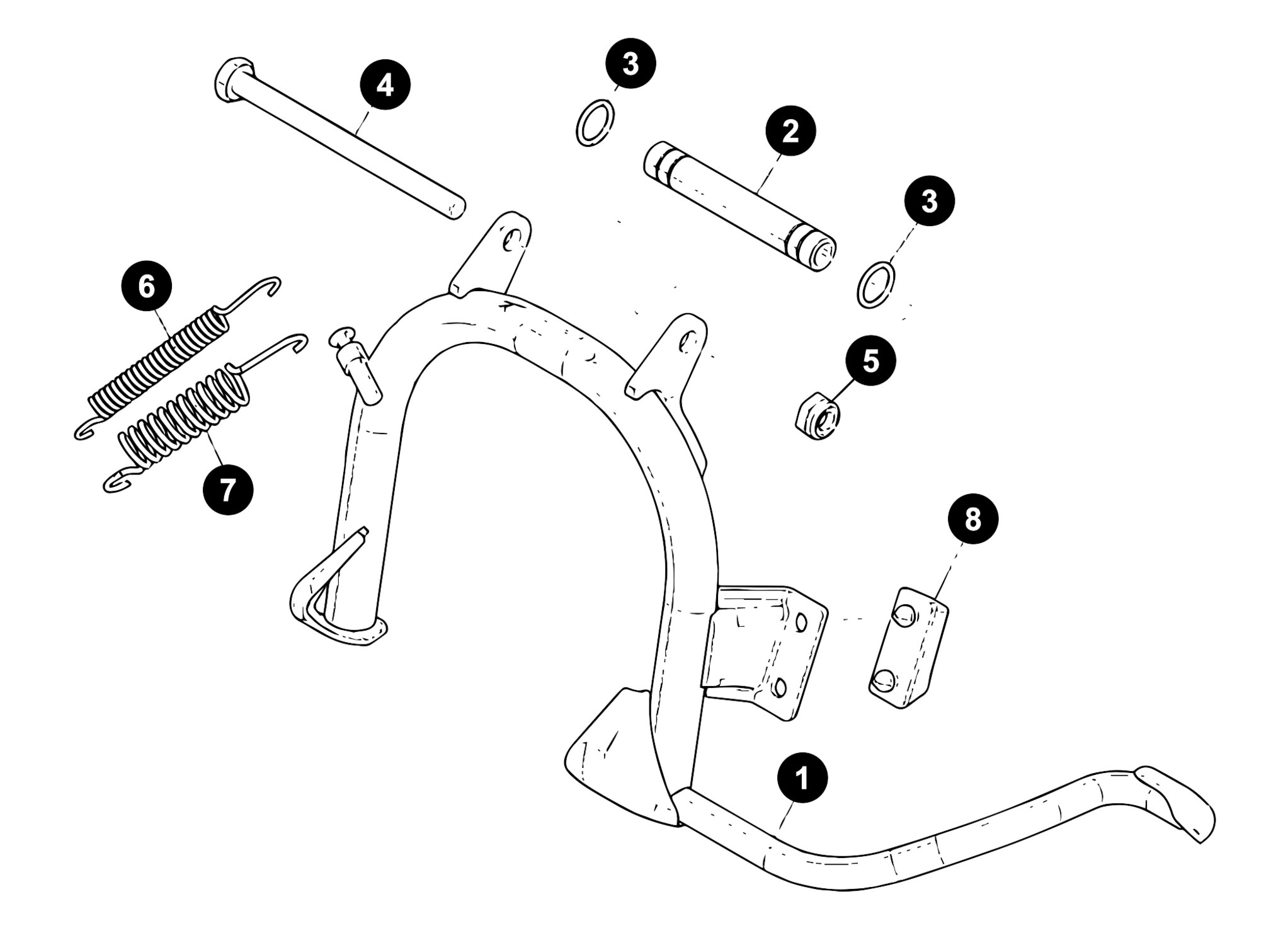 Image of Piaggio Zip 2 Ersatzteile Hauptständer 4-Takt