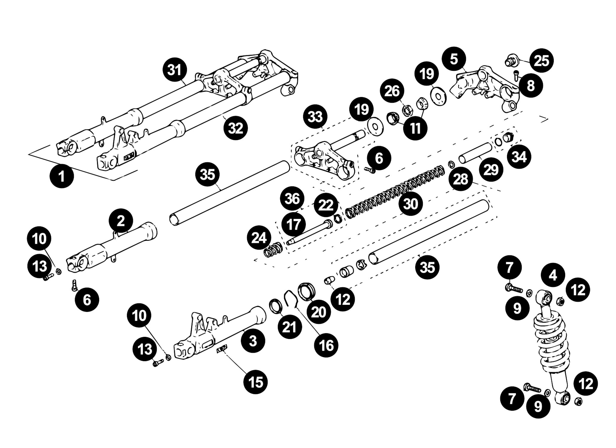 Image of Rieju RS2 Ersatzteile Gabel / Stossdämpfer 1
