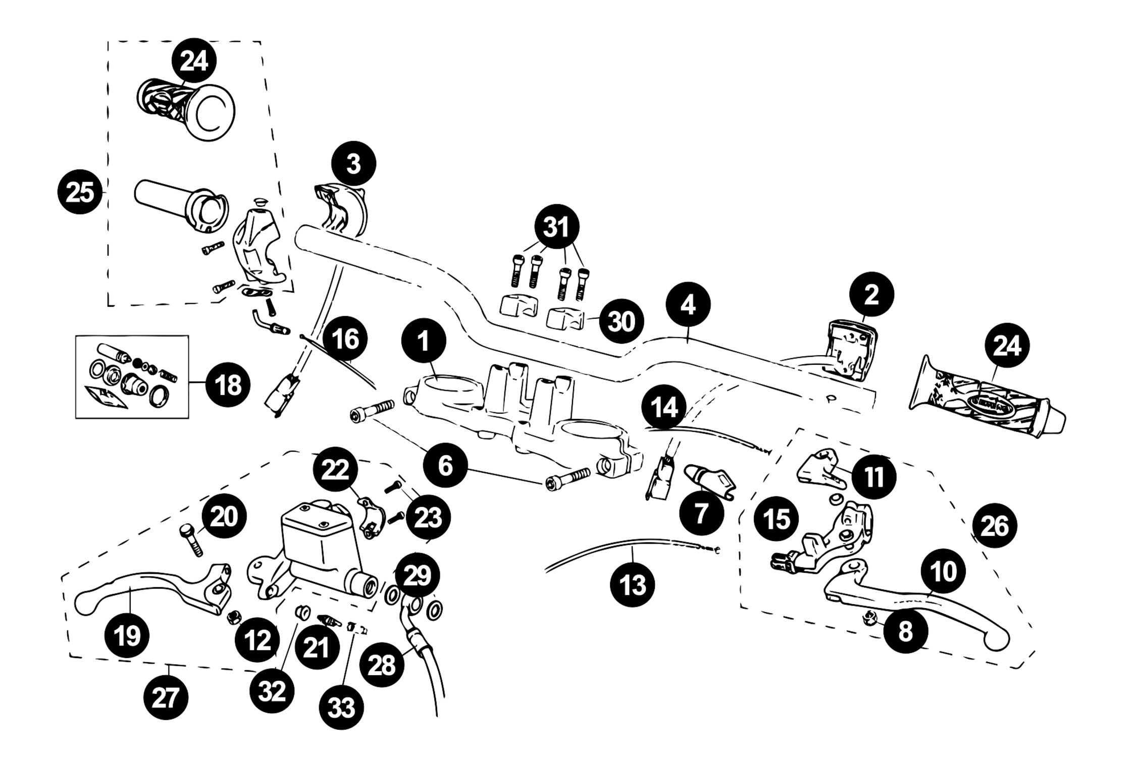Image of Rieju RS3 Ersatzteile Lenker / Seilzüge / Bremse Euro 4 Naked