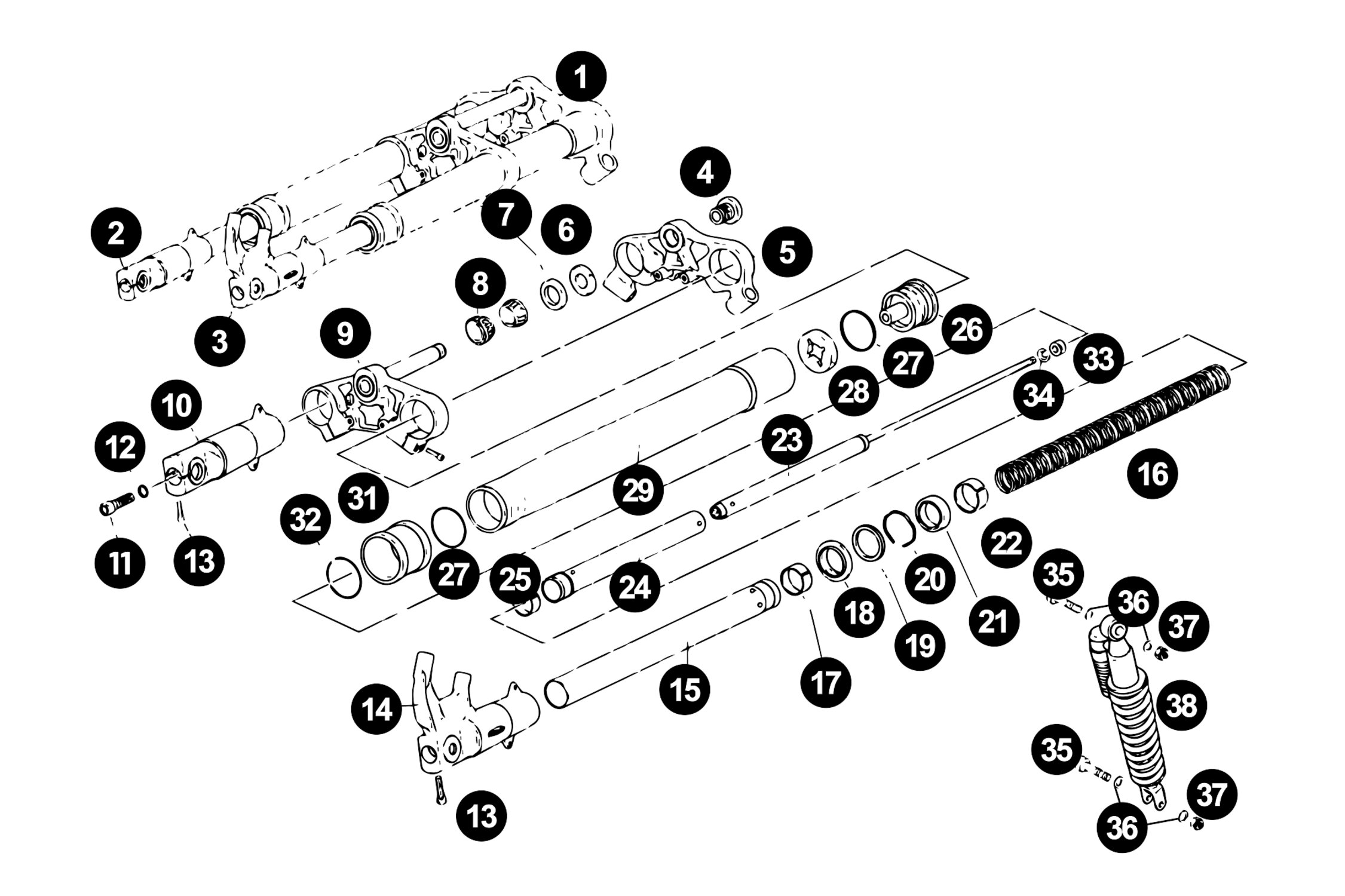 Image of Rieju RS3 Ersatzteile Gabel / Stossdämpfer 1