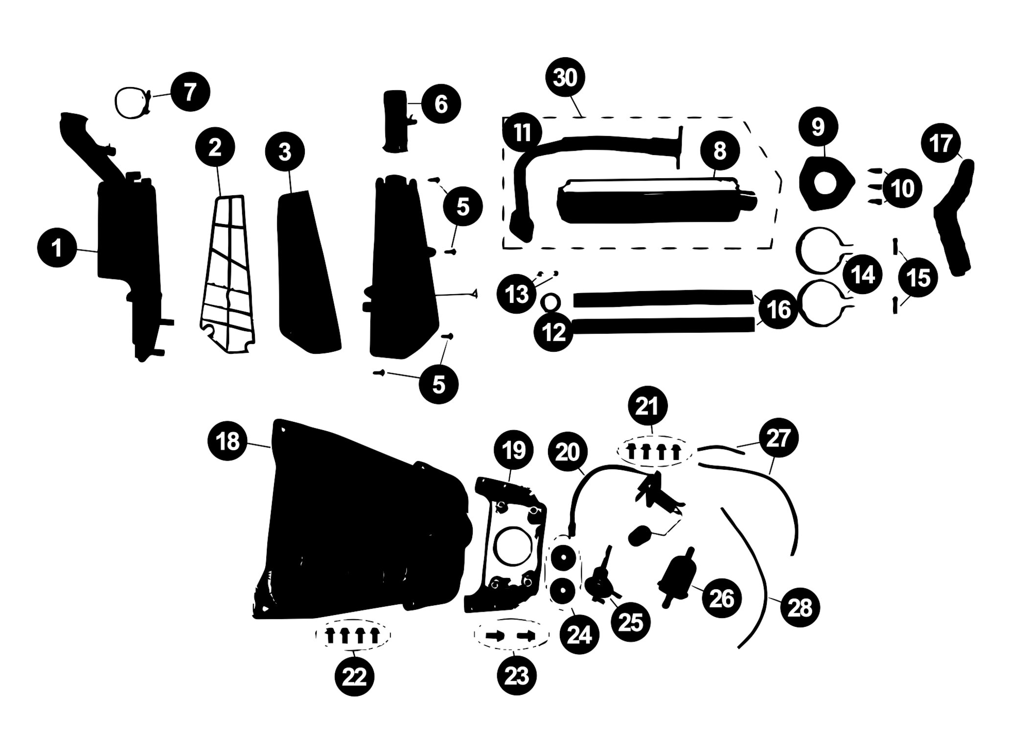 Image of Rieju Toreo Ersatzteile Benzintank / Luftfilter / Auspuff