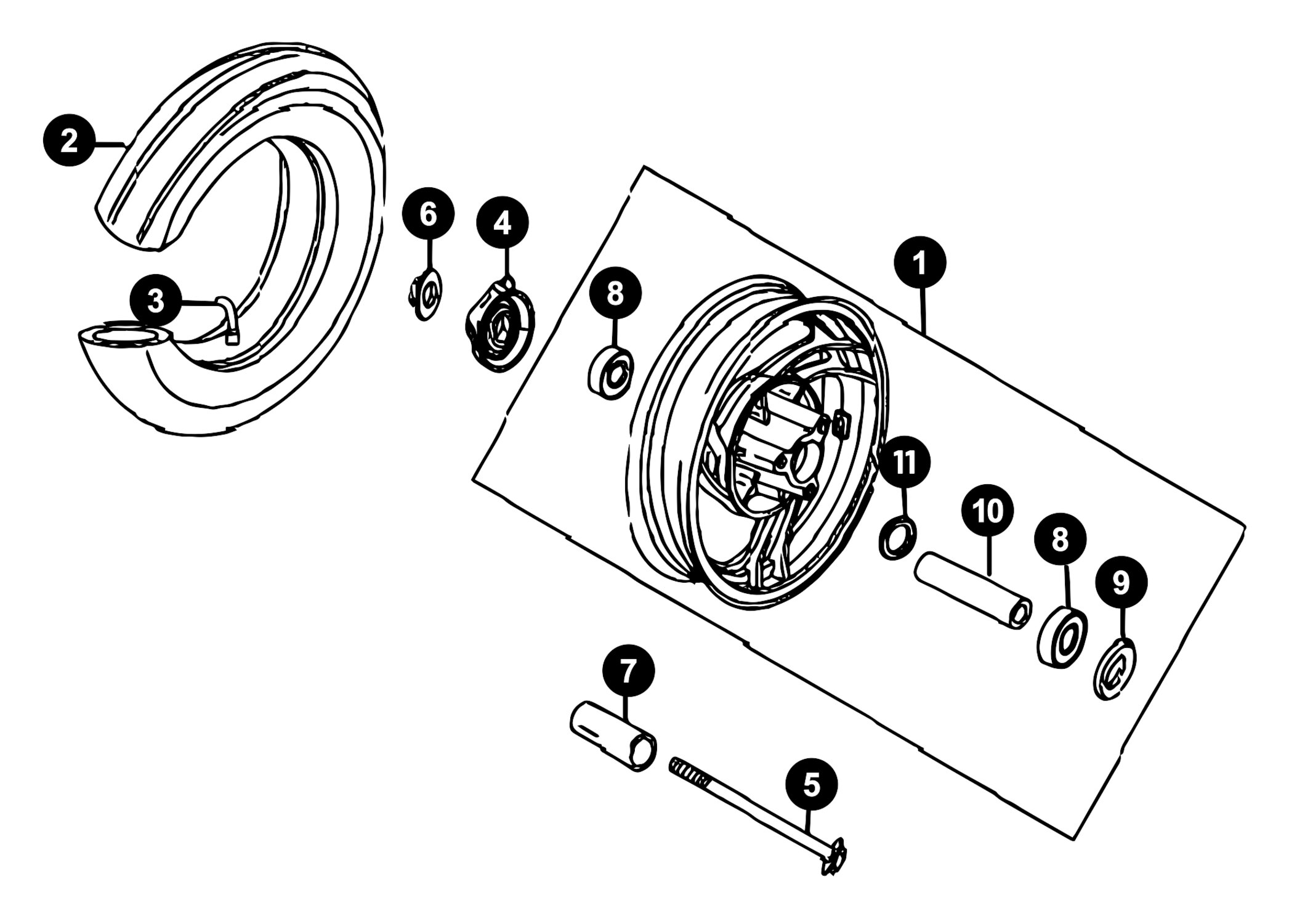 Image of Sachs 49er Ersatzteile Vorderrad / Bremse