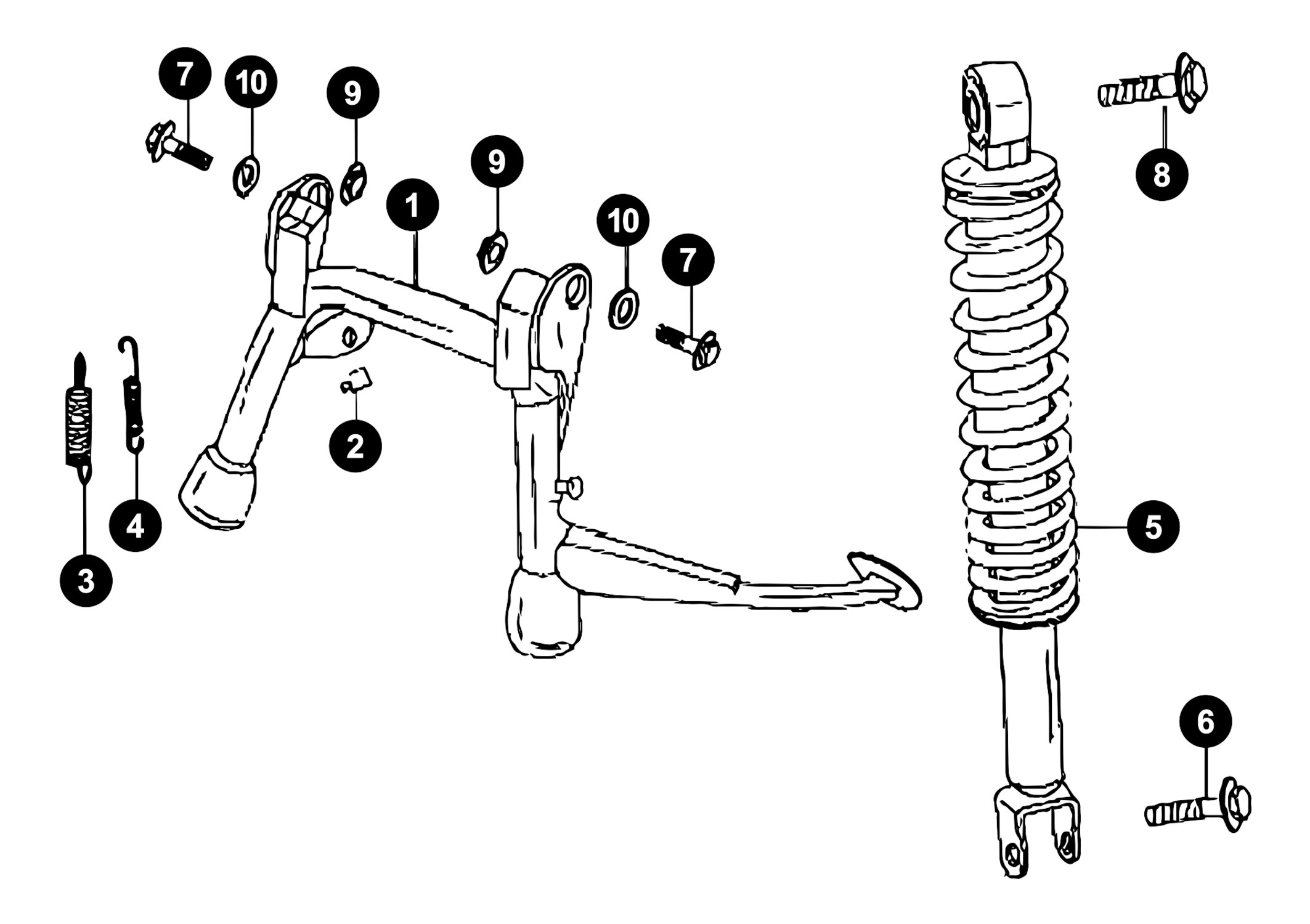 Image of Sachs 49er Ersatzteile Hauptständer / Stossdämpfer