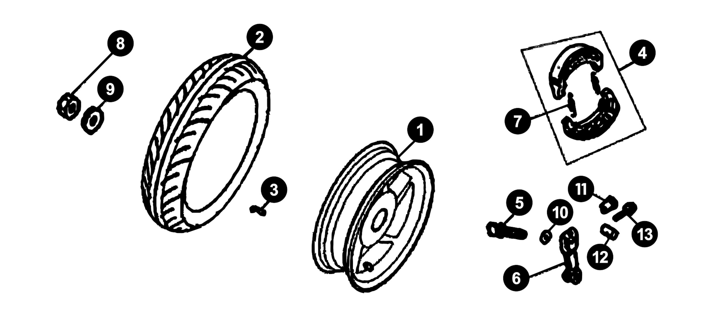 Image of Sym Allo Ersatzteile Hinterrad / Bremse