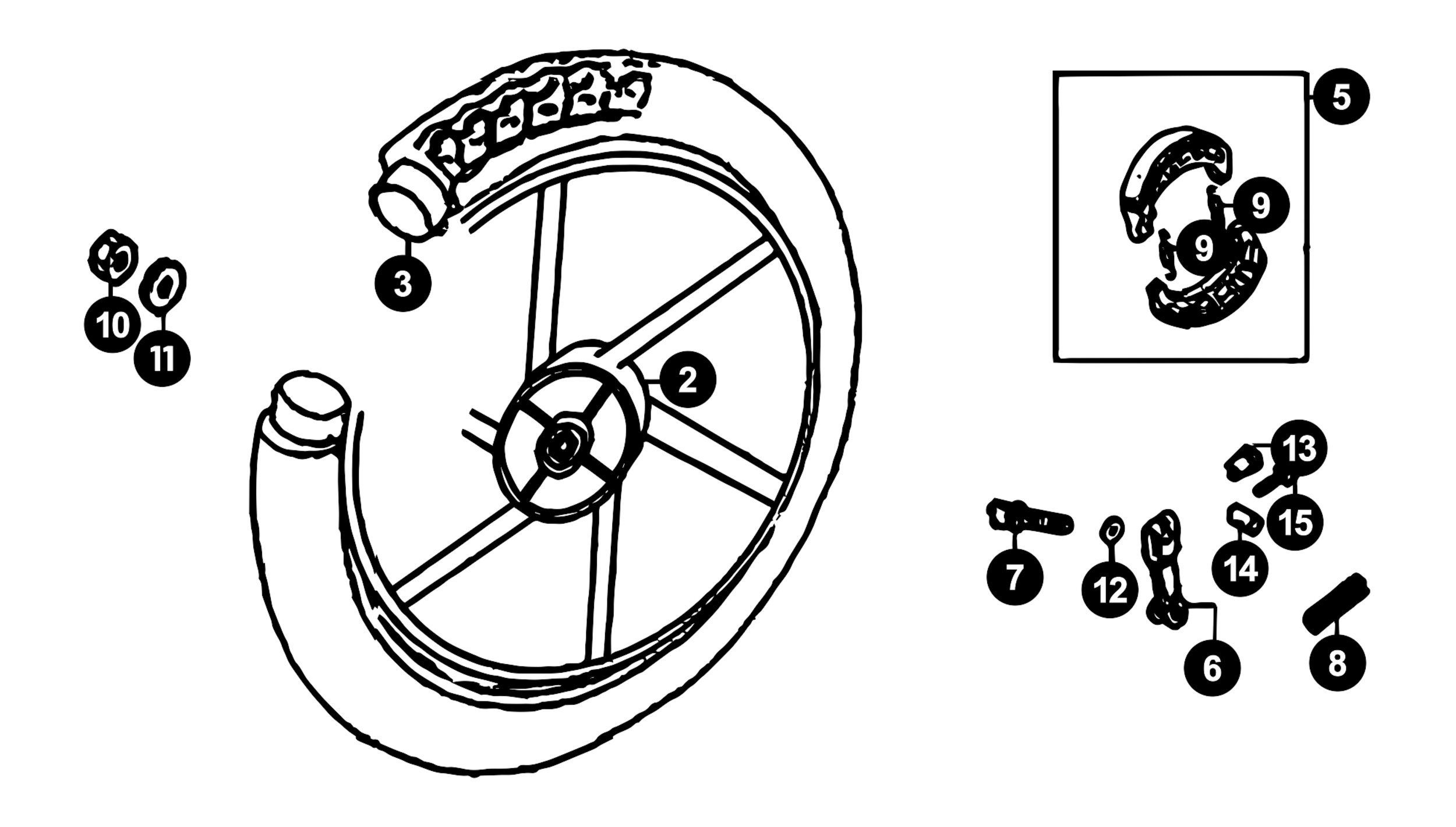 Image of Sym Fiddle 2 '09-'16 Ersatzteile Hinterrad / Bremse