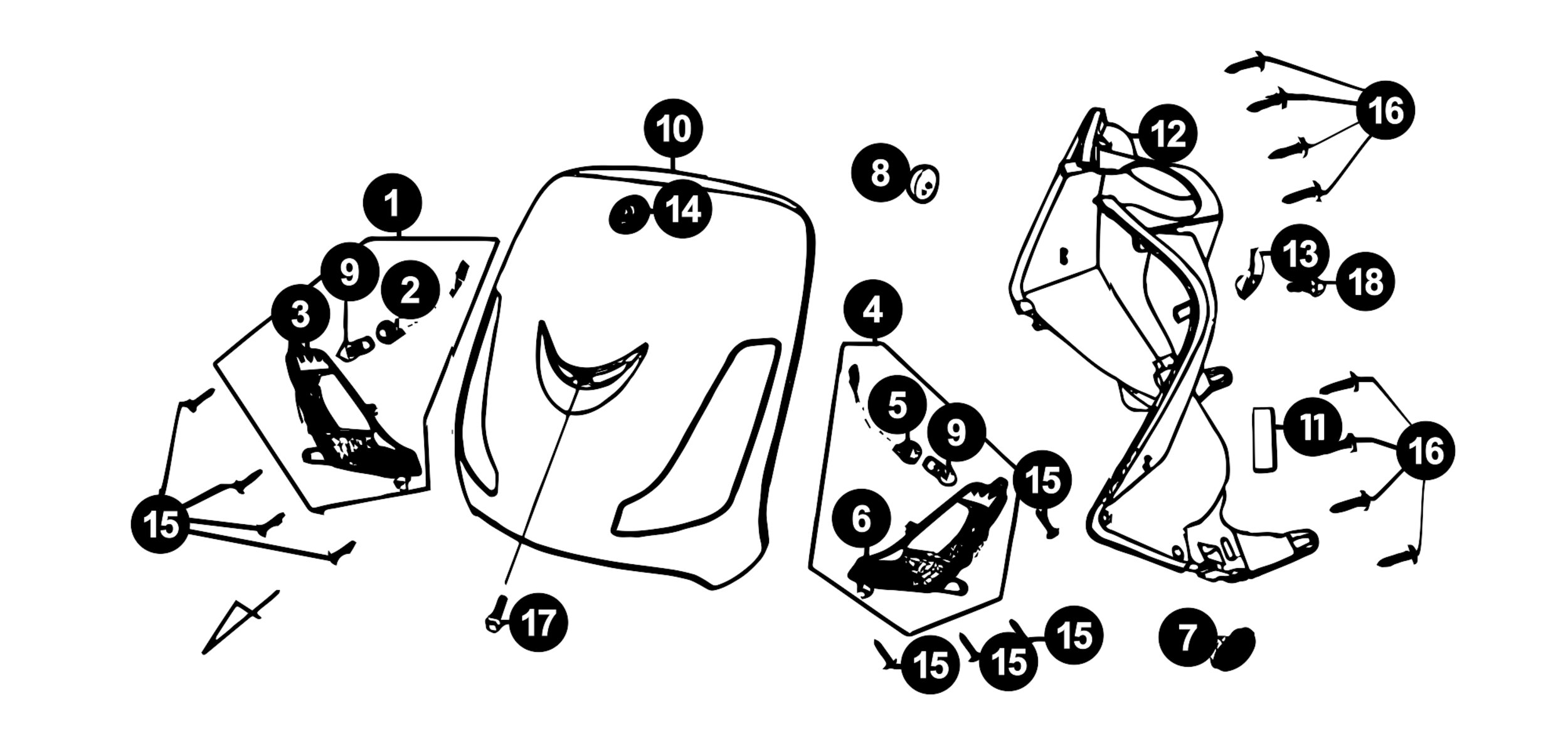 Image of Sym Fiddle 2 '09-'16 Ersatzteile Frontverkleidung / Blinker