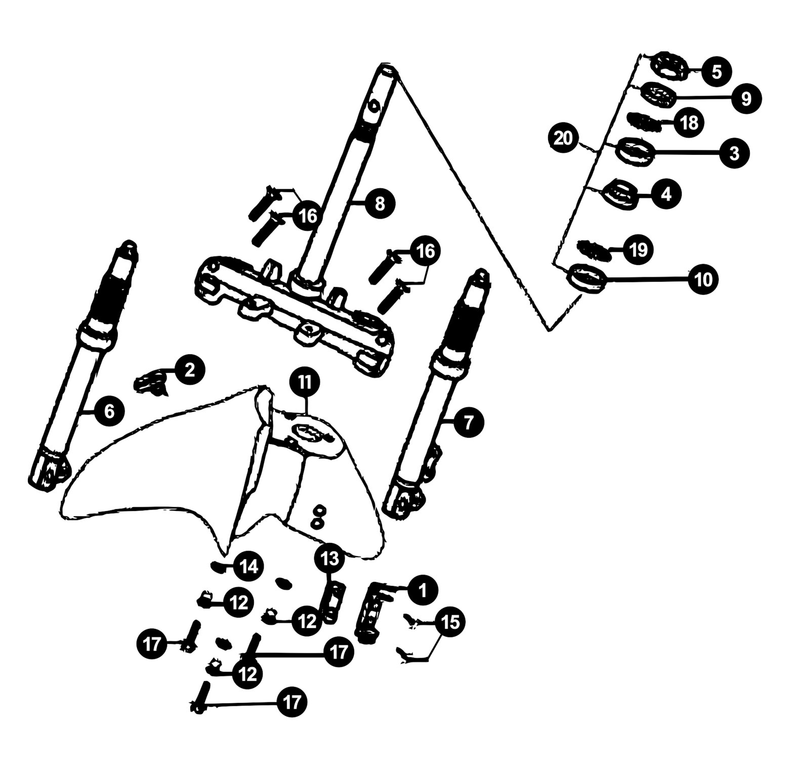 Image of Sym Fiddle 2 '09-'16 Ersatzteile Gabel