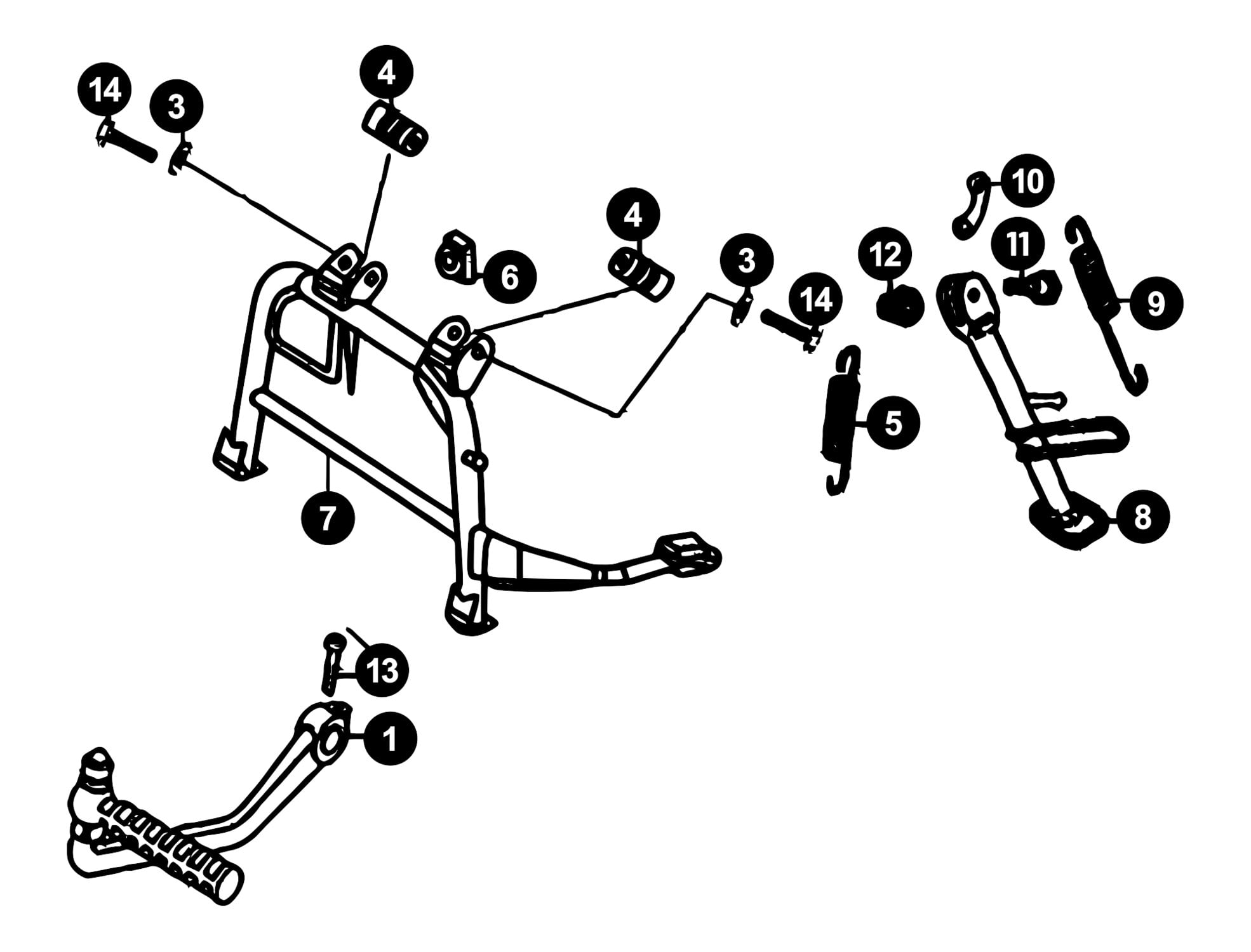 Image of Sym Fiddle 2 '09-'16 Ersatzteile Ständer / Kickstarter
