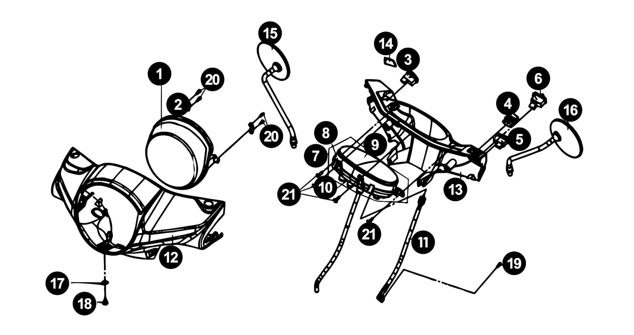 Image of Sym Fiddle 3 Ersatzteile Scheinwerfer / Tacho / Schalter