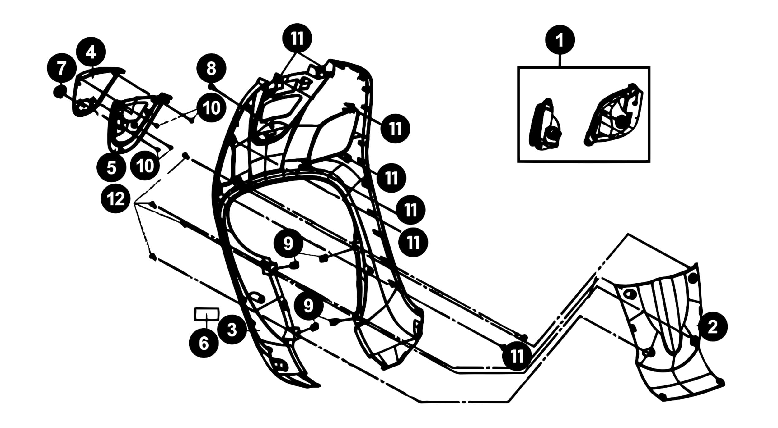Image of Sym Fiddle 3 Ersatzteile Frontverkleidung / Blinker