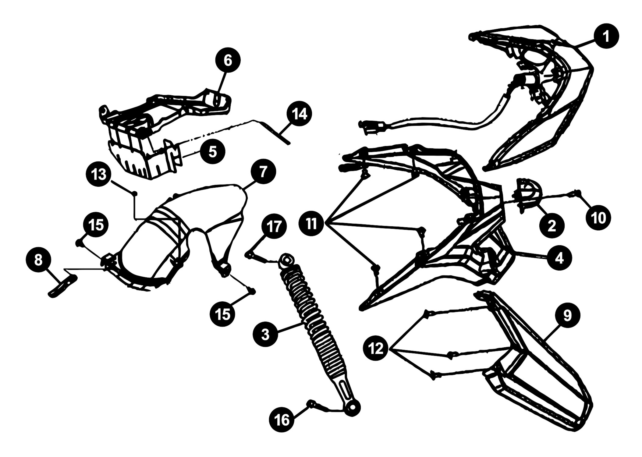 Image of Sym Jet 4 4T Ersatzteile Rücklicht / Stossdämpfer