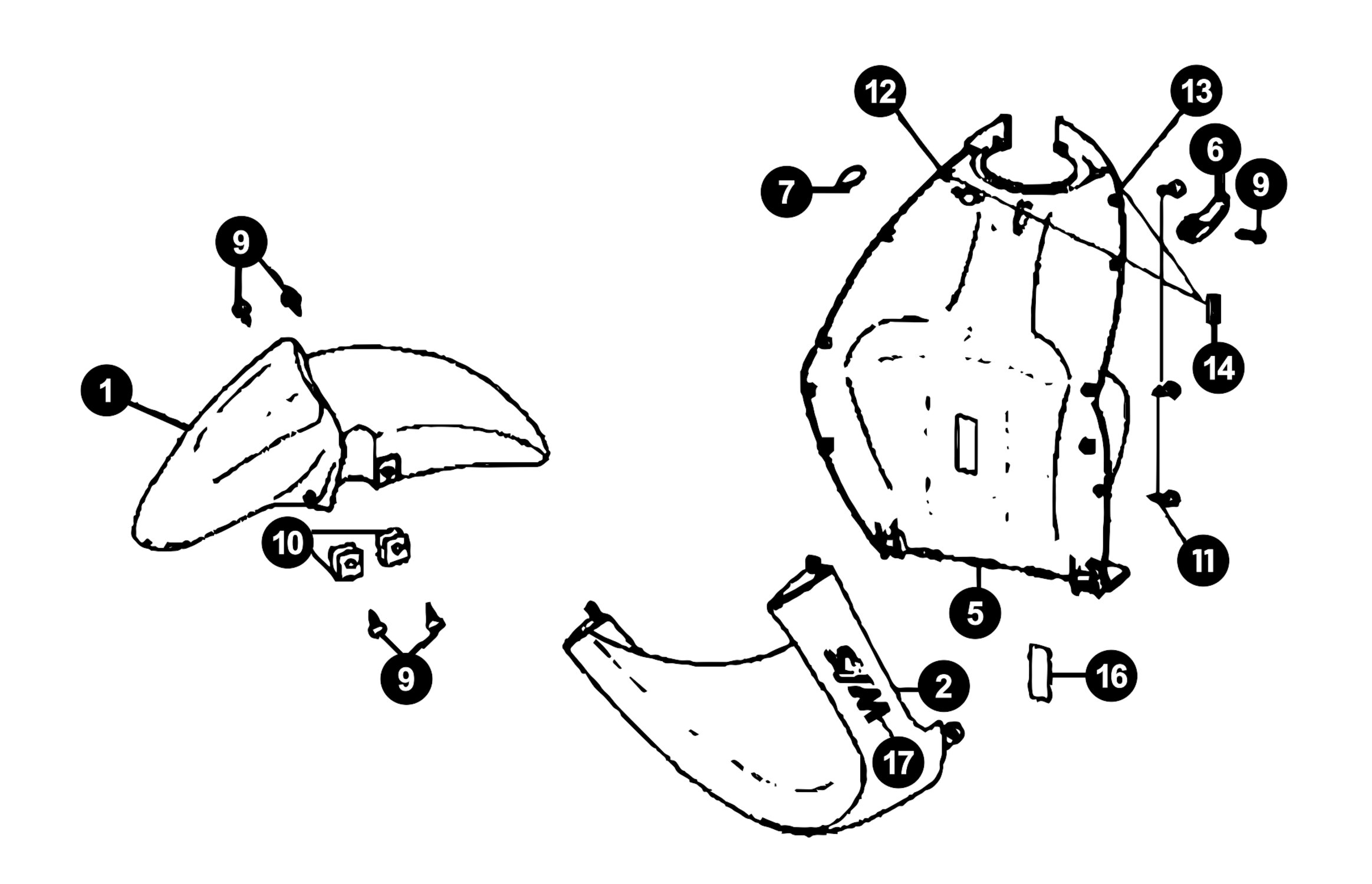 Image of Sym Jet Euro X Ersatzteile Schutzblech / Beinschild