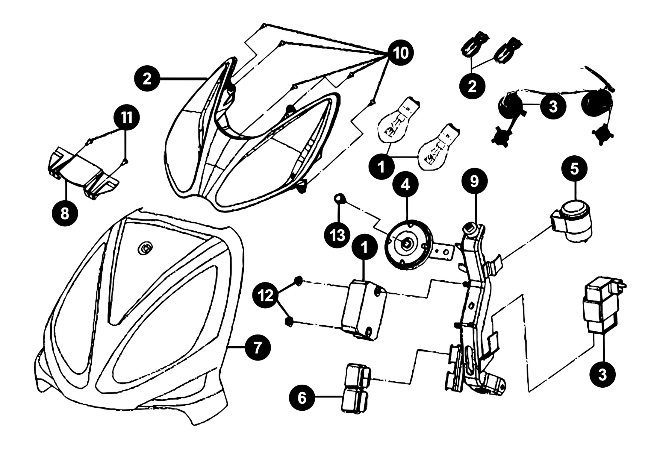 Image of Sym Jet Euro X Ersatzteile Frontverkleidung / Scheinwerfer