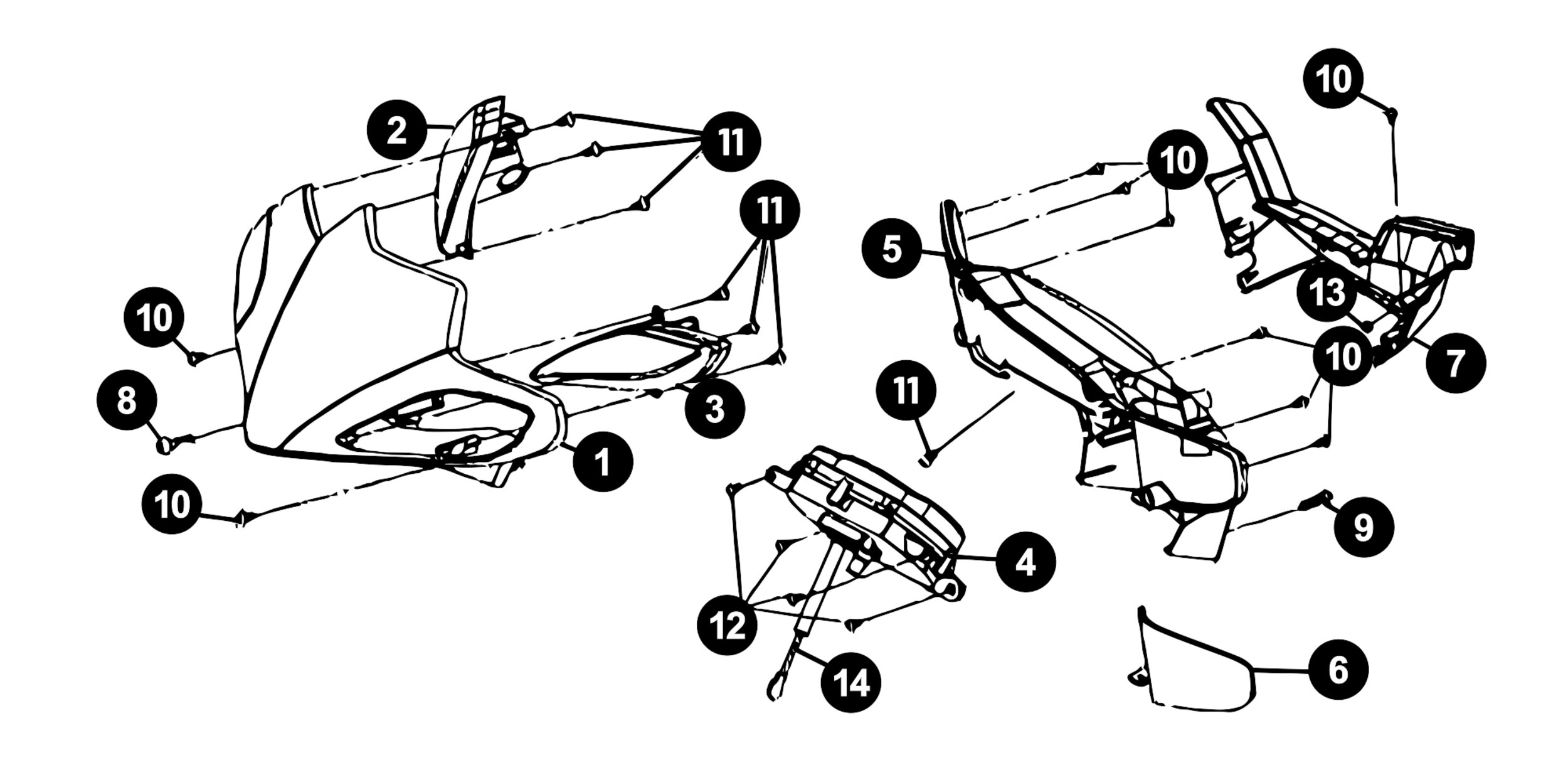 Image of Sym Jet Sport X Ersatzteile Lenkerverkleidung / Tacho / Blinker