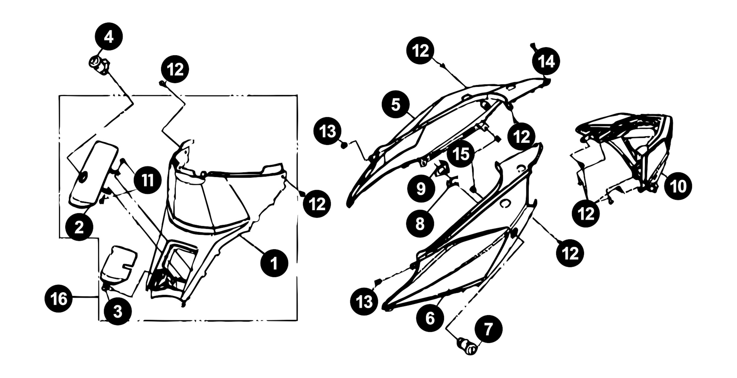 Image of Sym Jet Sport X Ersatzteile Seitenverkleidung 2