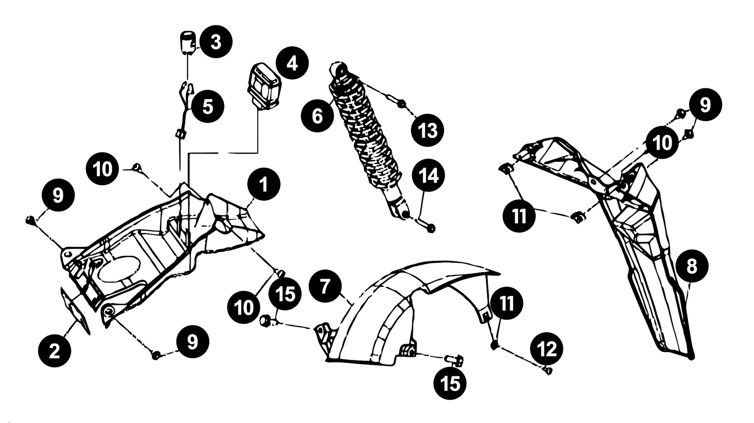 Image of Sym Jet Sport X Ersatzteile Schutzblech / Stossdämpfer