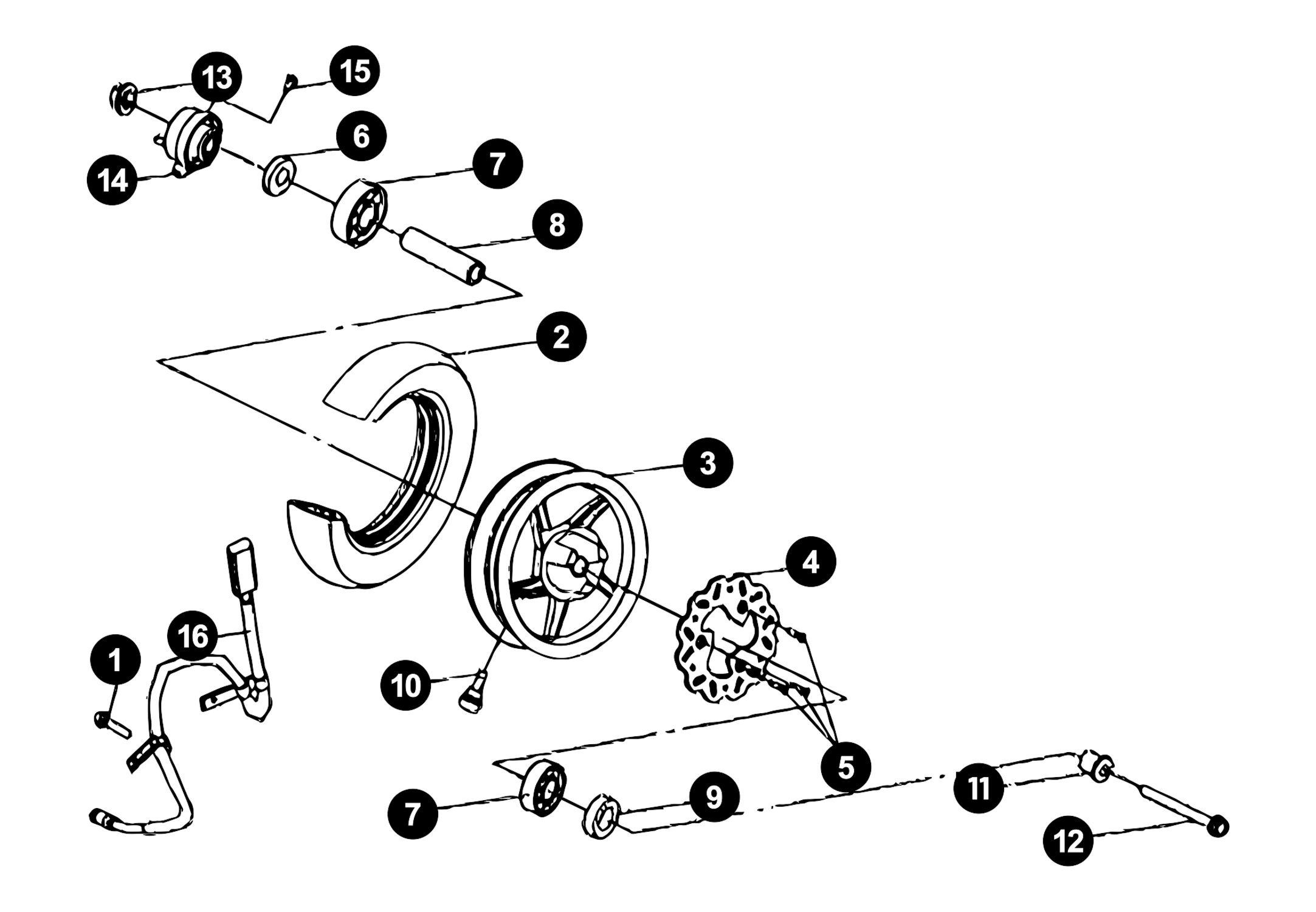 Image of Sym Jet Sport X Ersatzteile Vorderrad / Bremse