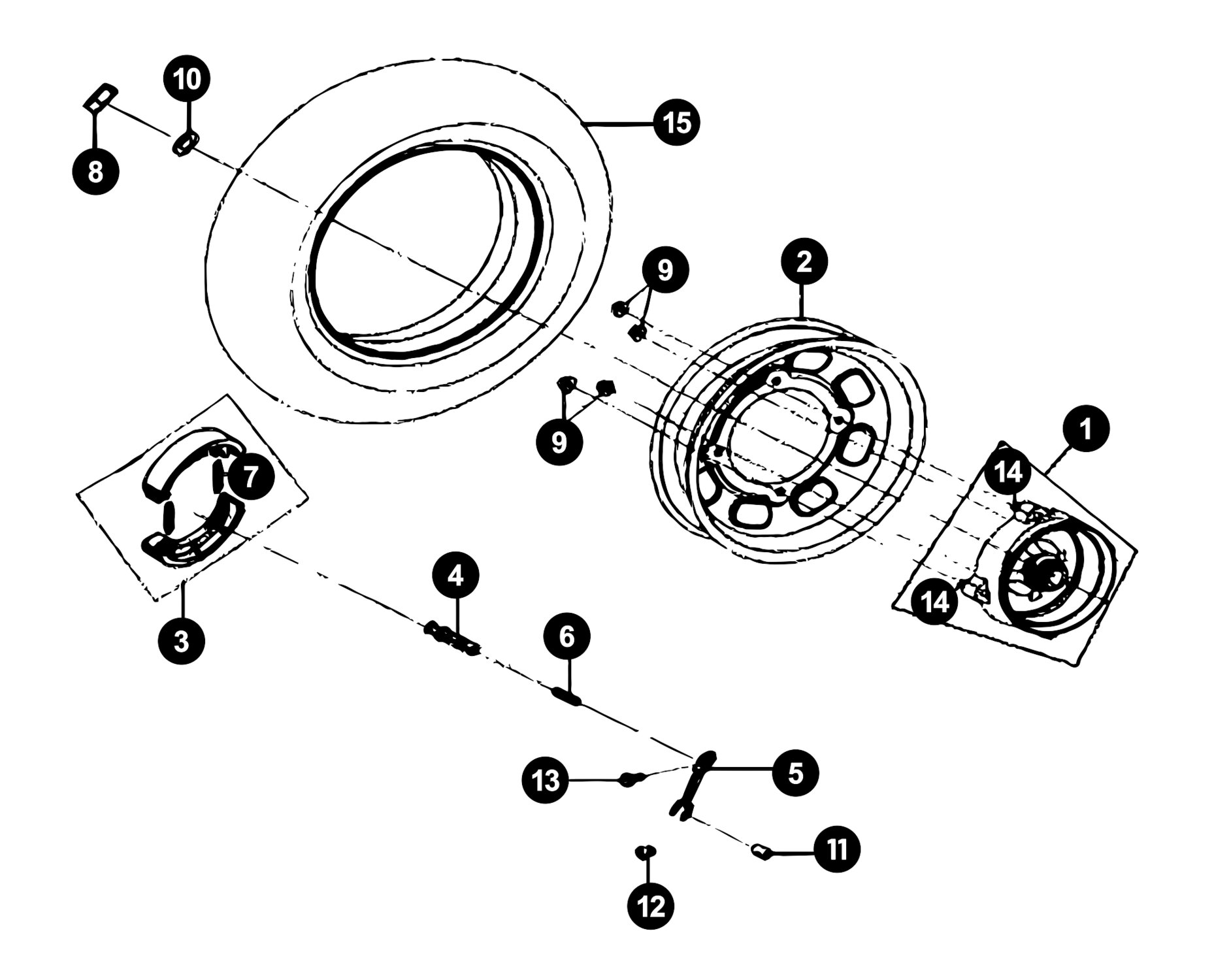 Image of Sym Mio Ersatzteile Hinterrad / Bremse