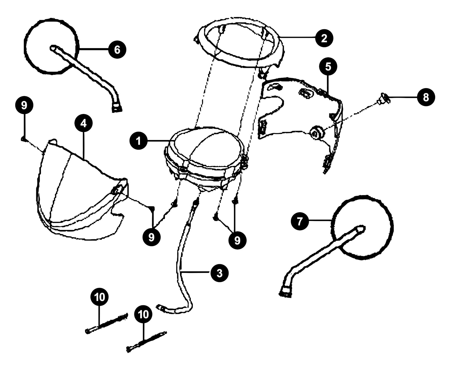 Image of Sym Mio Ersatzteile Lenkerverkleidung / Spiegel