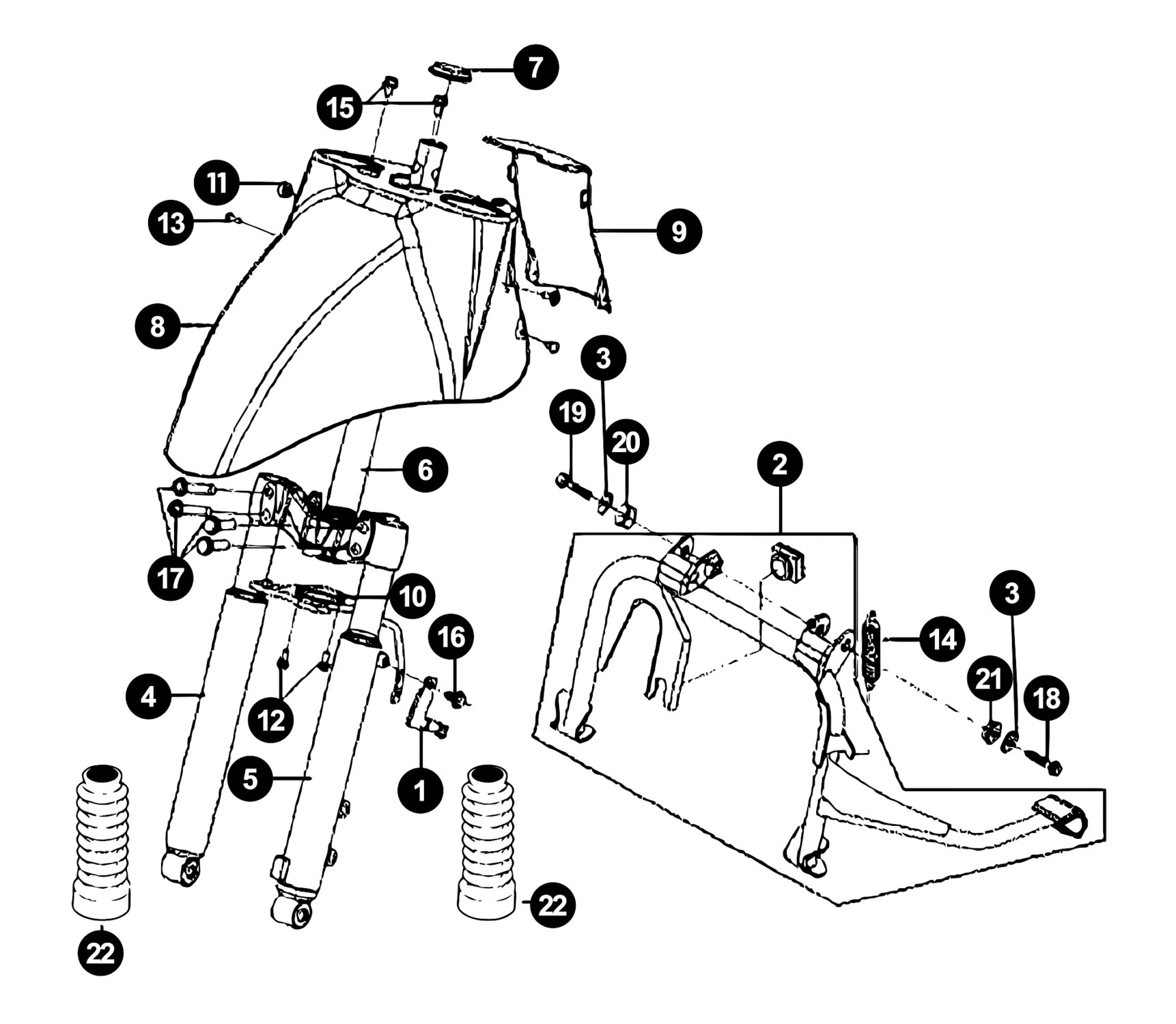 Image of Sym Mio Ersatzteile Gabel / Hauptständer