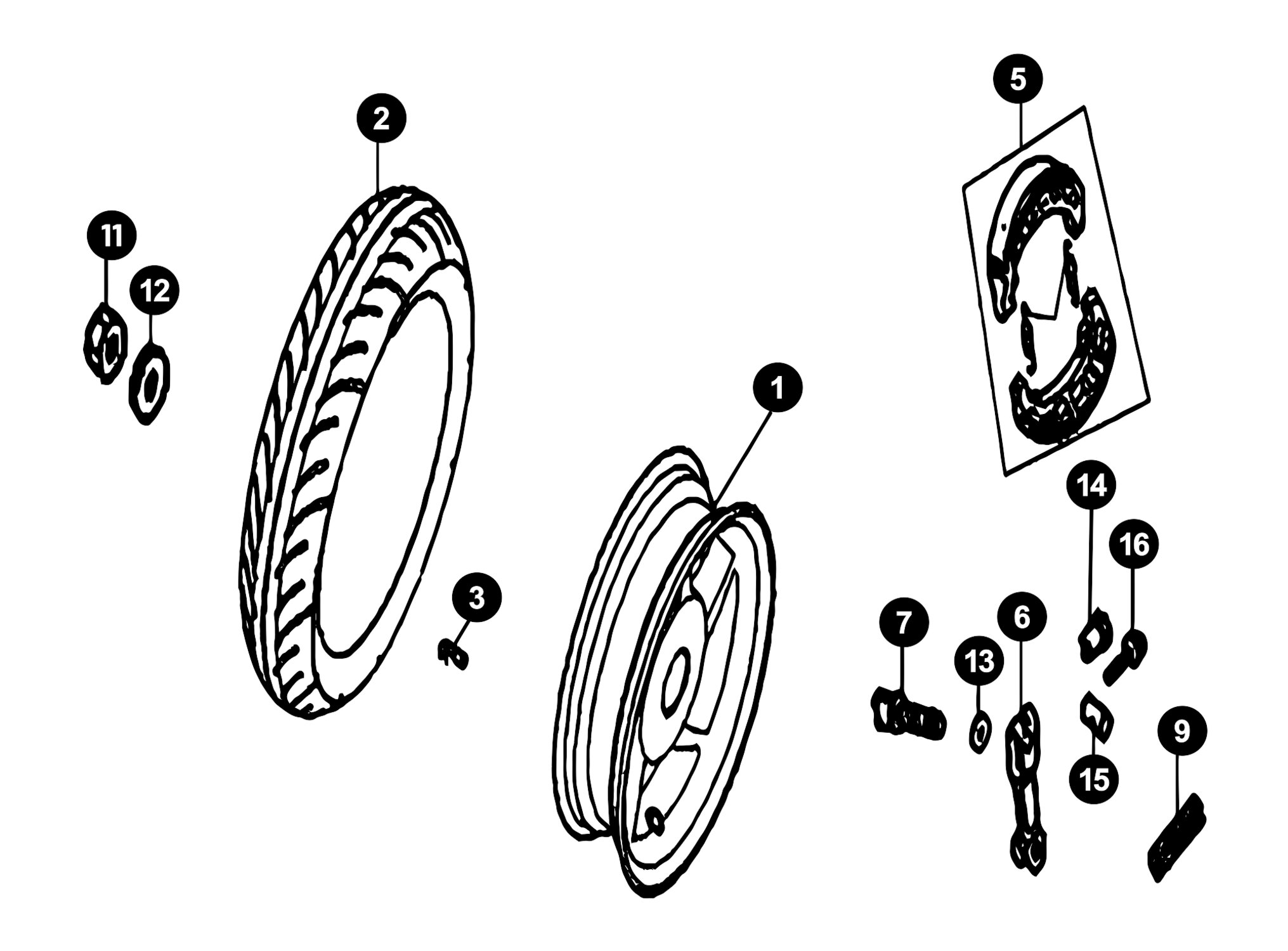Image of Sym Orbit 2 4T Ersatzteile Hinterrad / Bremse