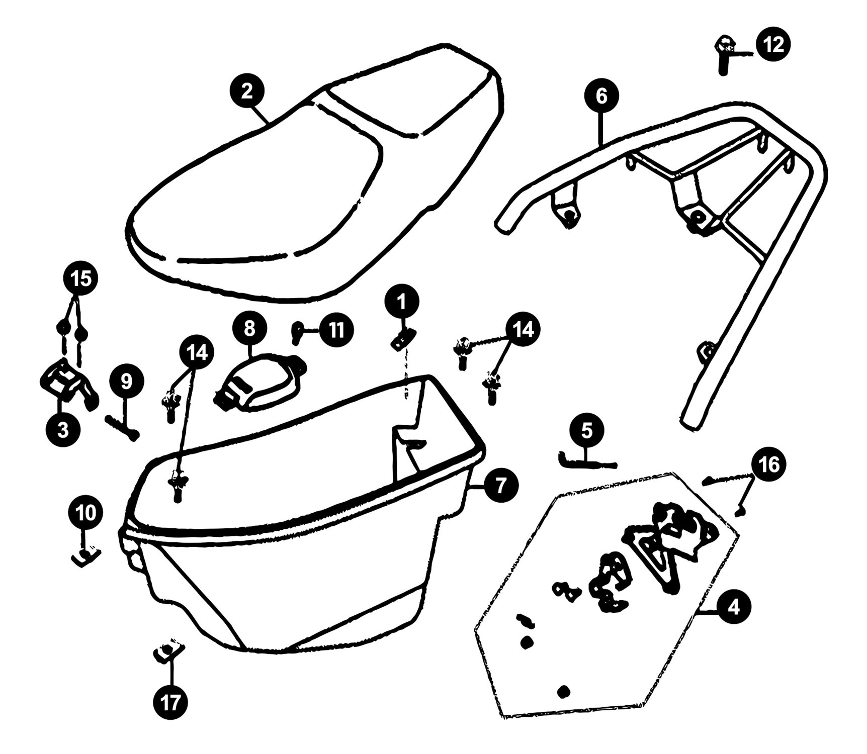 Image of Sym Orbit 2 4T Ersatzteile Helmfach / Sitzbank