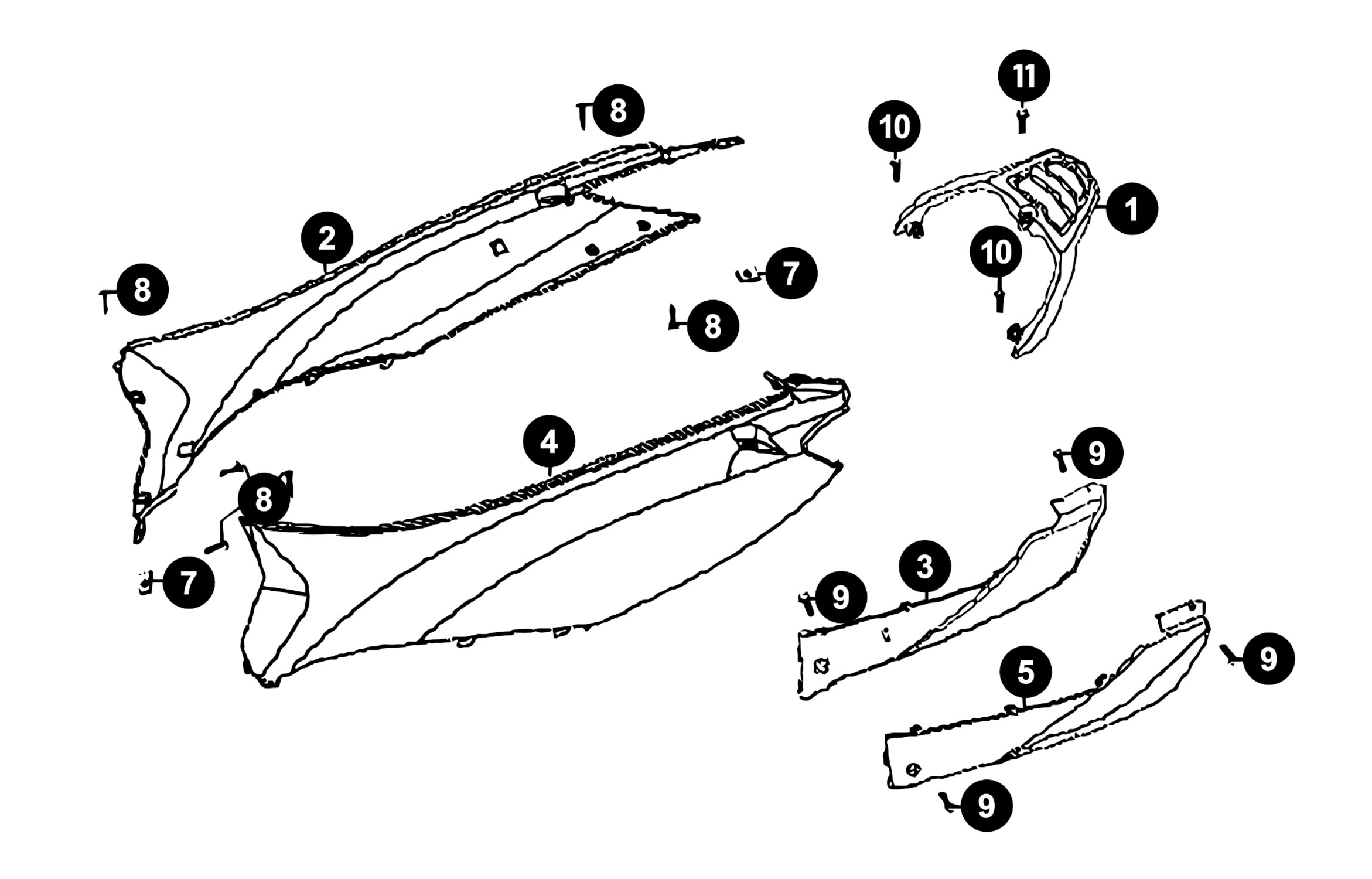Image of Sym Symphony Ersatzteile Frontverkleidung / Spiegel