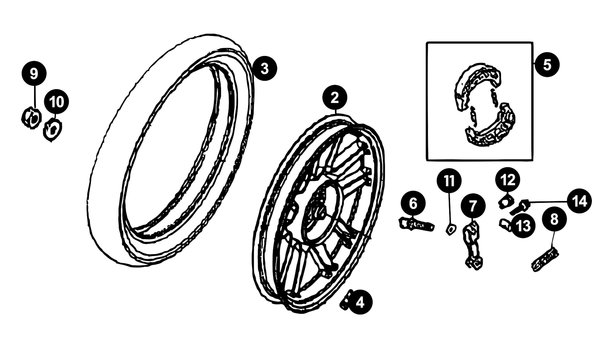 Image of Sym Symphony Ersatzteile Hinterrad / Bremse