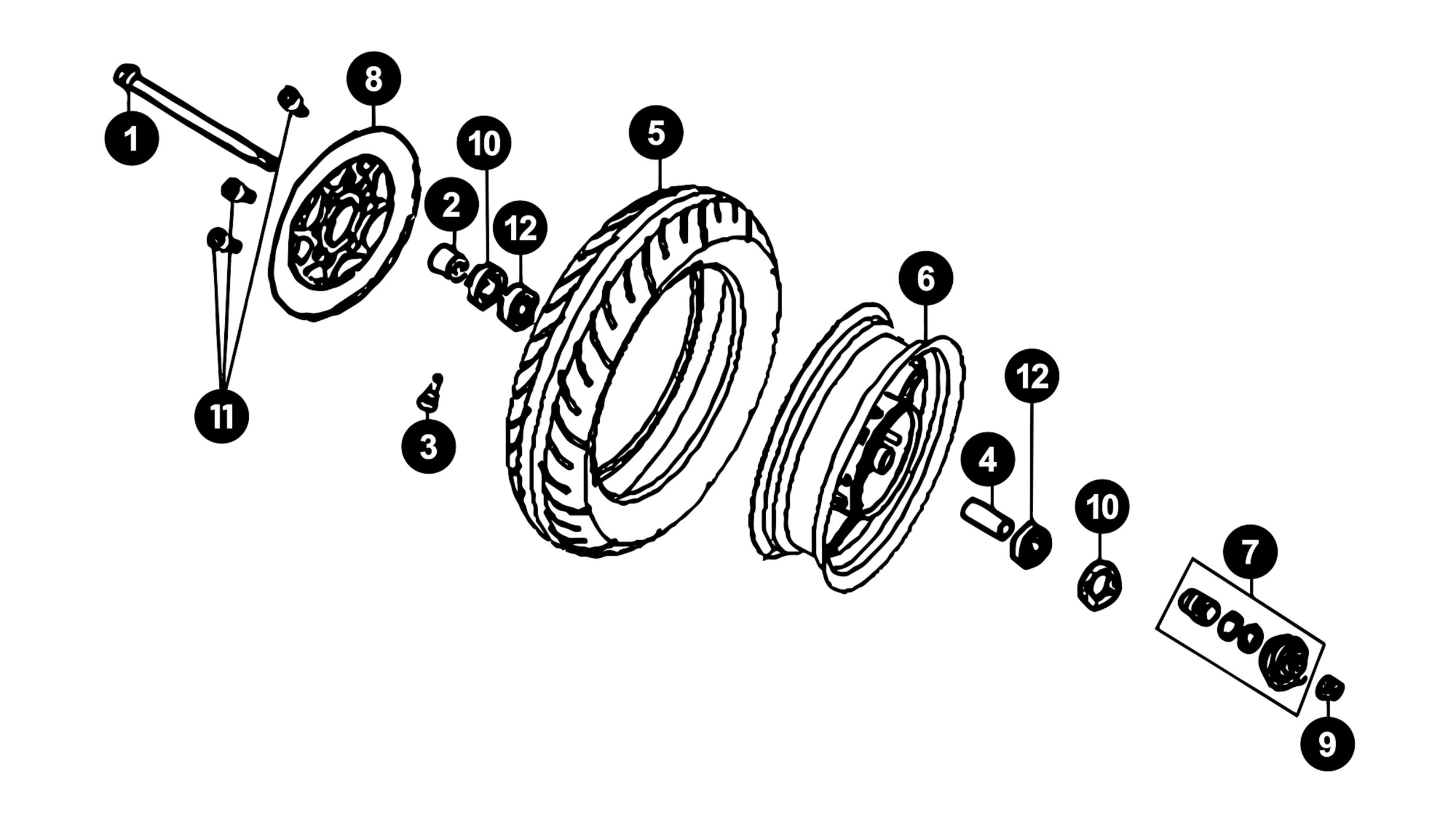 Image of Sym X Pro Ersatzteile Vorderrad / Bremse