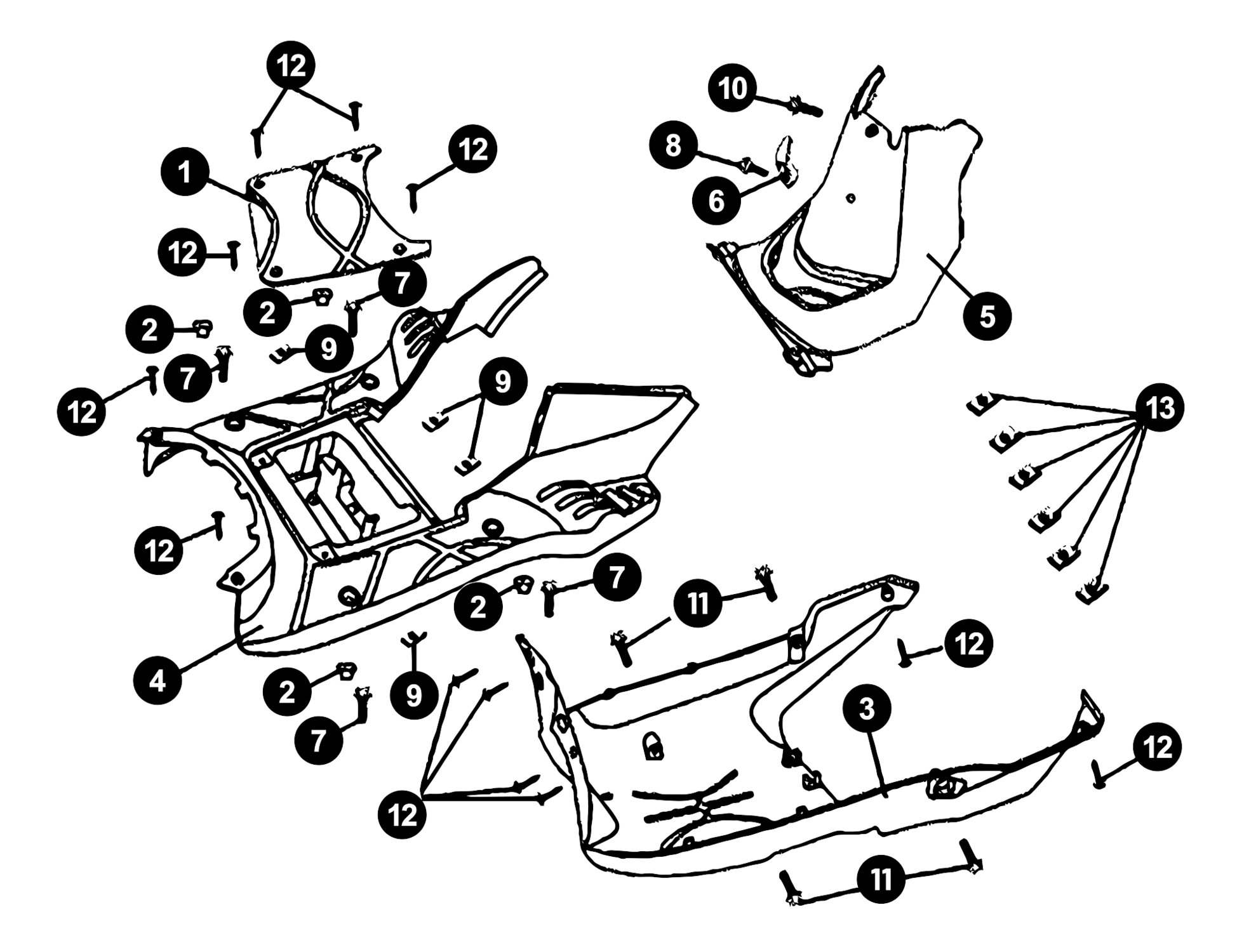 Image of Sym X Pro Ersatzteile Trittbrett / Unterboden