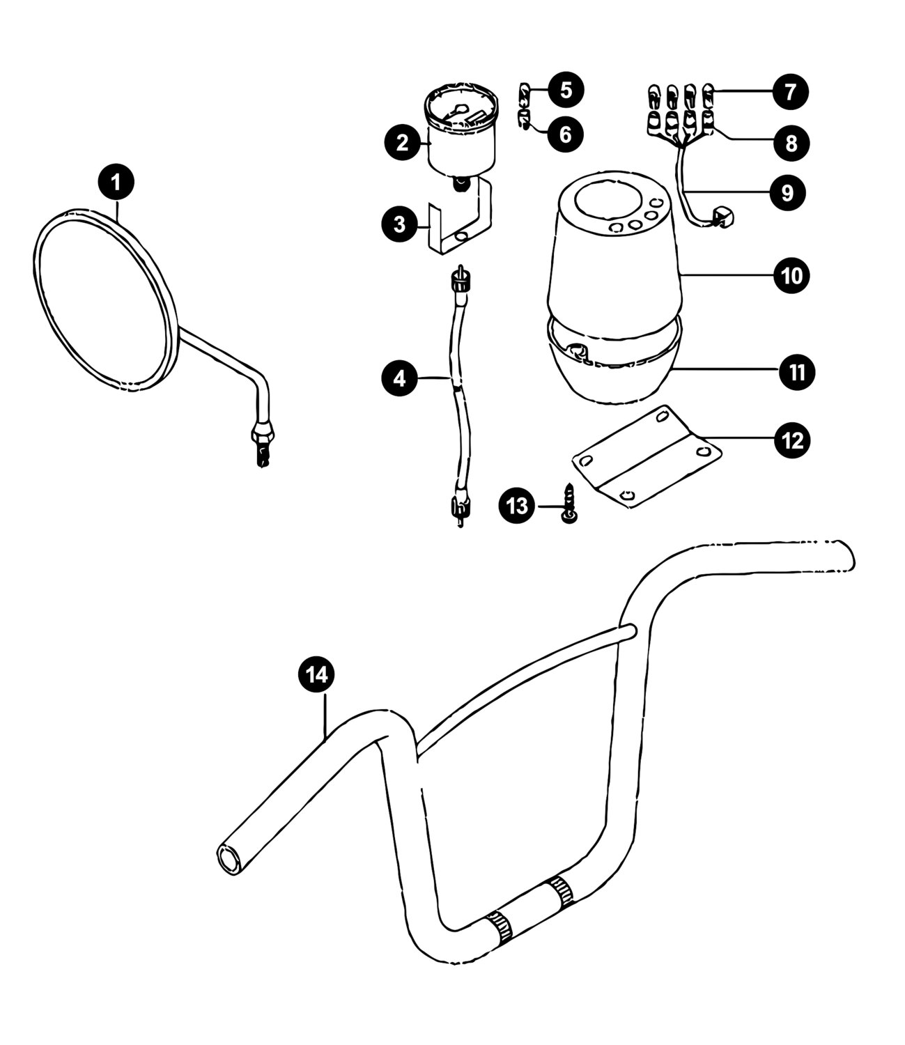 Image of Tomos Flexer Ersatzteile Lenker / Tacho / Spiegel