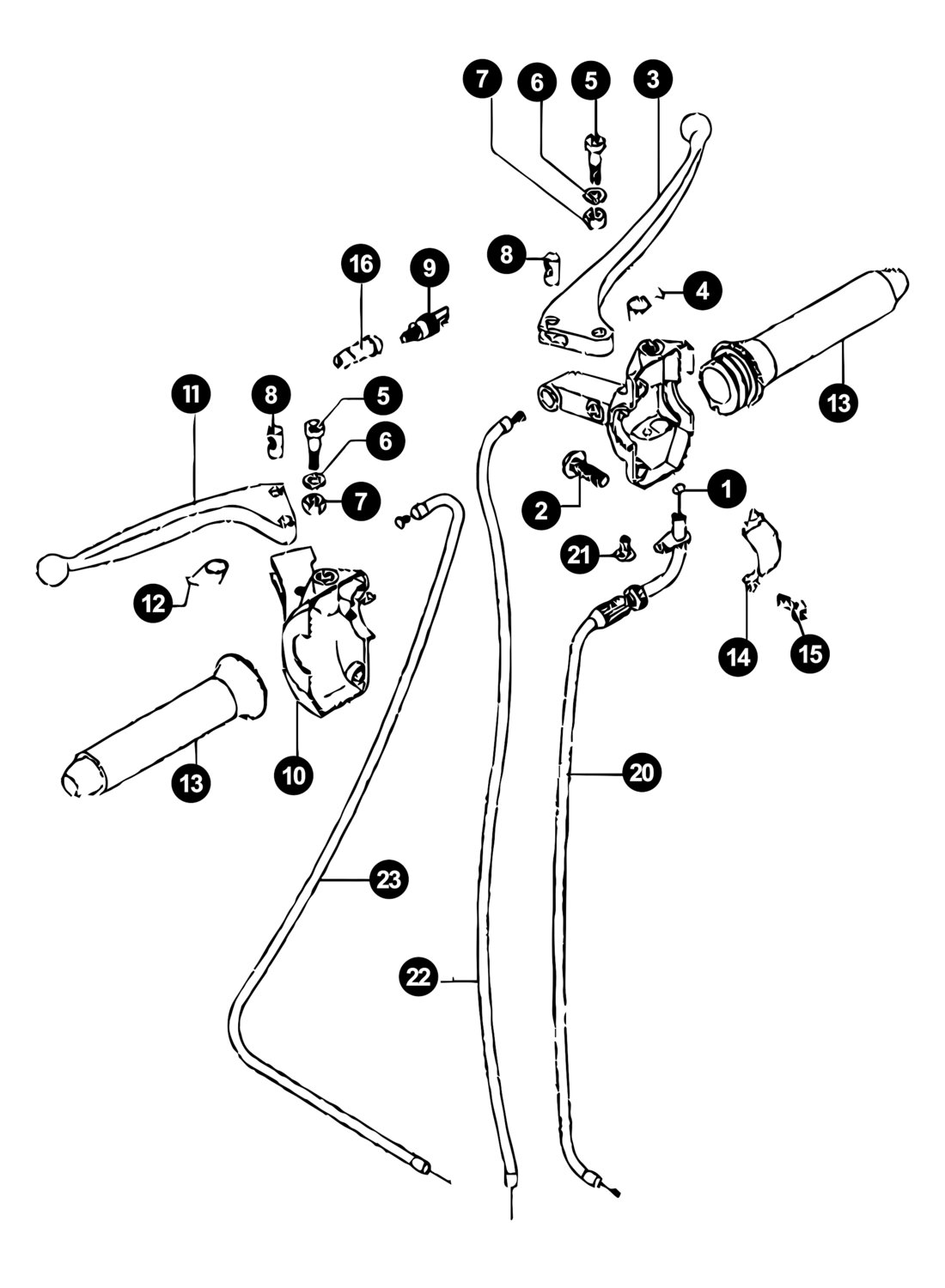 Image of Tomos Flexer Ersatzteile Gasgriff / Hebel / Seilzüge