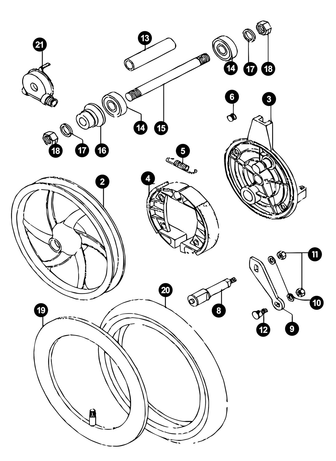 Image of Tomos Flexer Ersatzteile Vorderrad / Bremse / Tachoantrieb