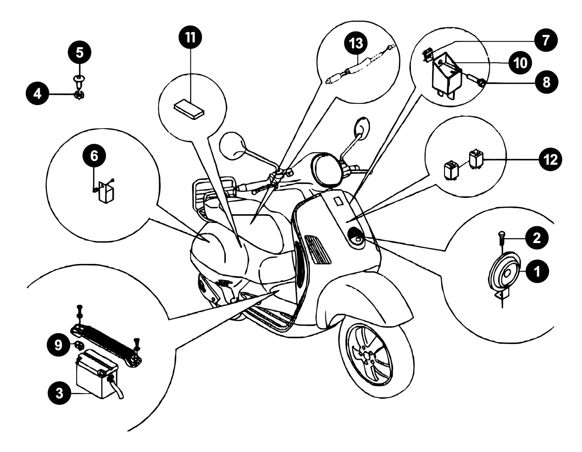 Image of Vespa LX 50 Ersatzteile Elektrik 4-Takt