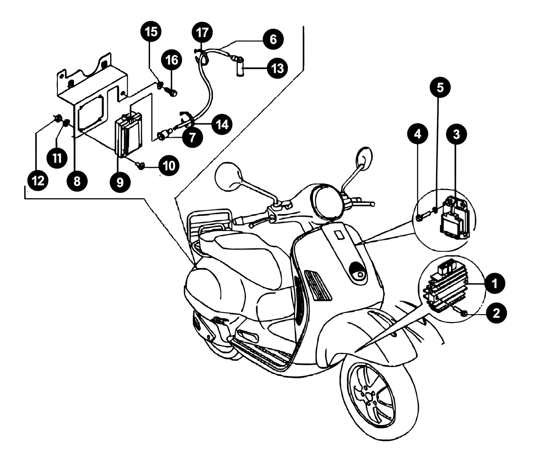 Image of Vespa LX 50 Ersatzteile Spannungsregler / CDI 4-Takt