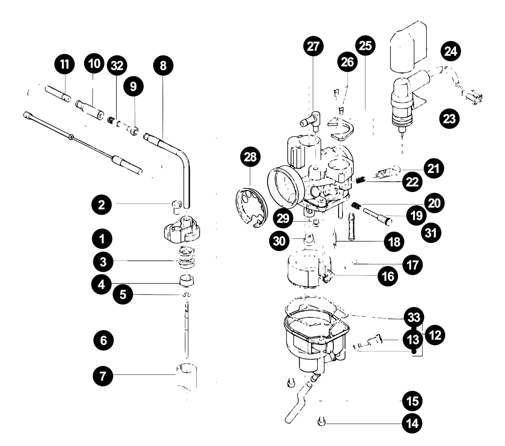 Image of Vespa LX 50 Ersatzteile Vergaserteile 2-Takt