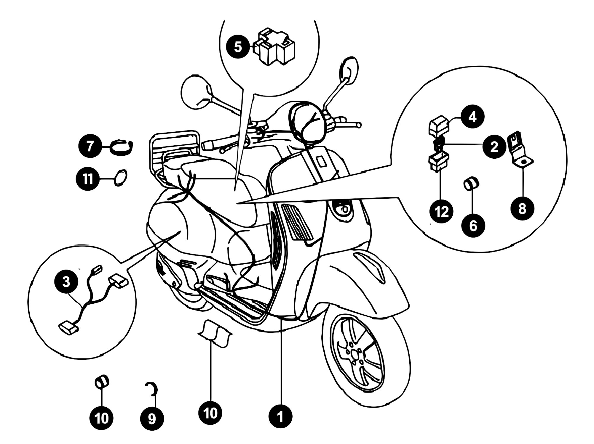 Image of Vespa LX 50 Ersatzteile Kabelbaum 4-Takt