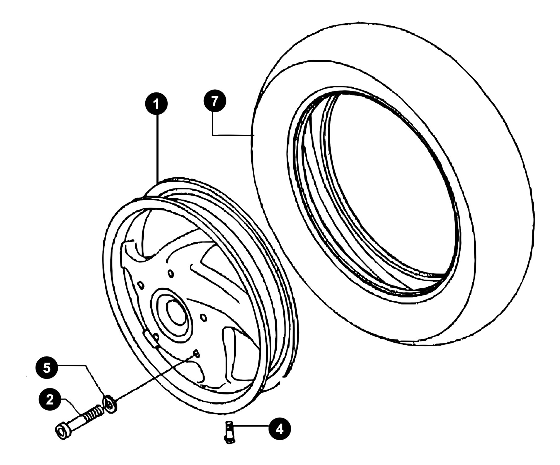 Image of Vespa LX 50 Ersatzteile Vorderrad