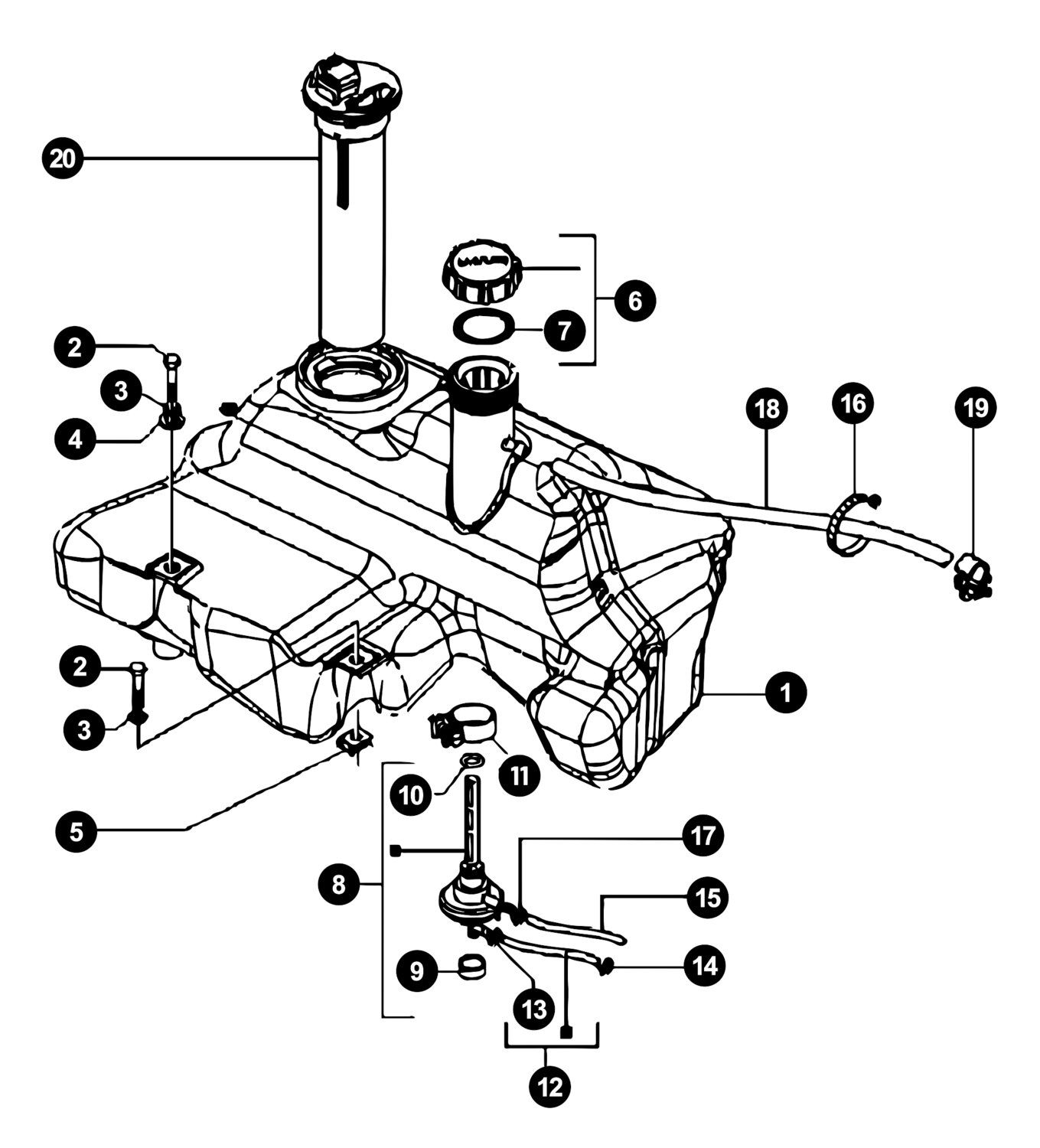 Image of Vespa LX 50 Ersatzteile Benzintank