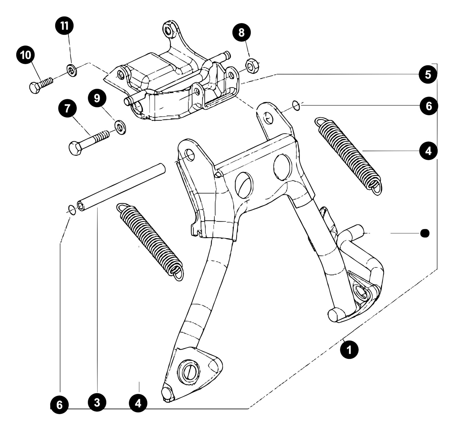 Image of Vespa Primavera 50 Ersatzteile Hauptständer 2-Takt