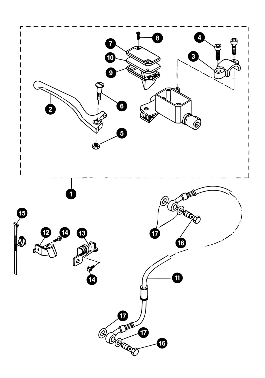 Image of Yamaha Aerox ab '13 Ersatzteile Bremspumpe vorne