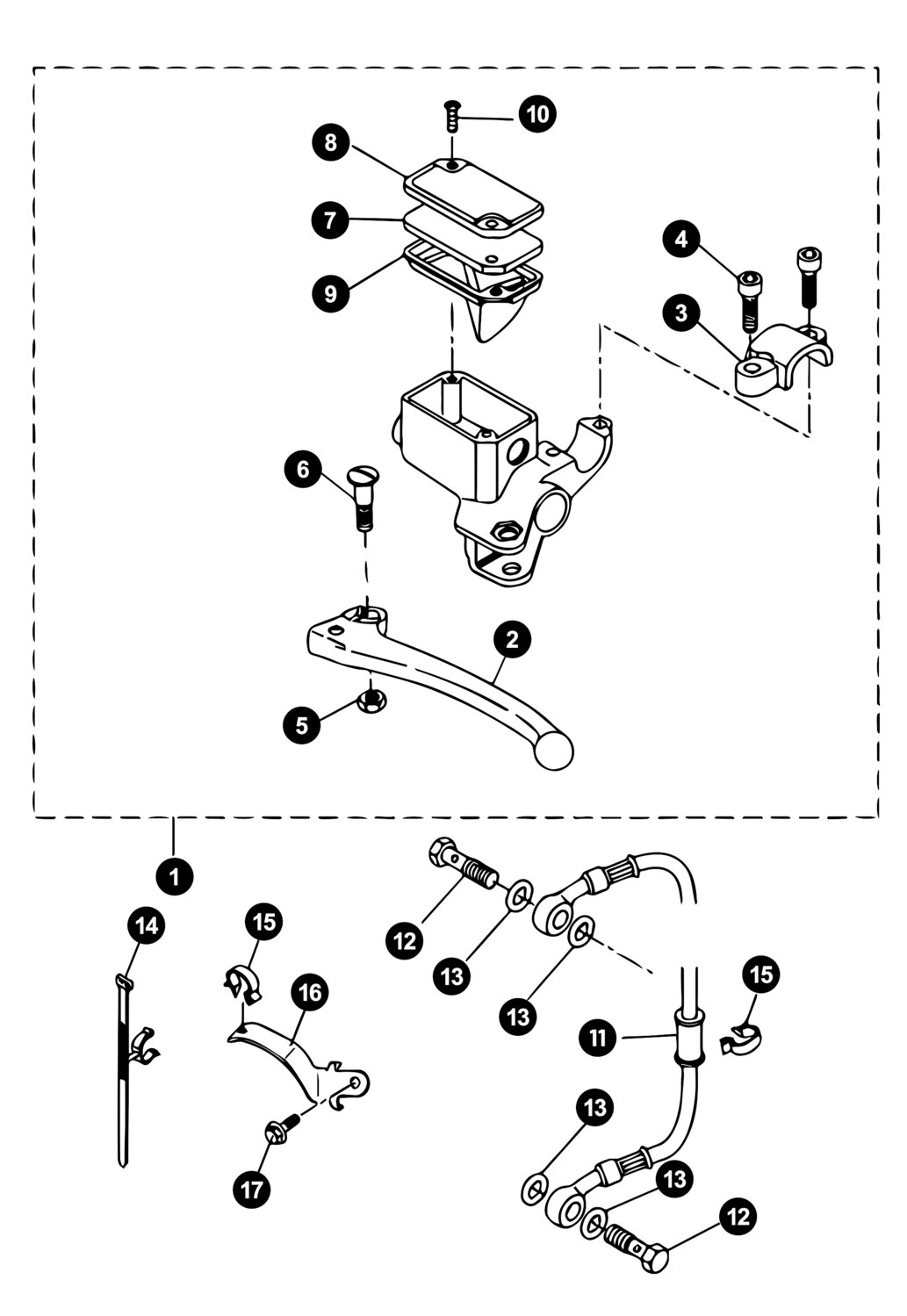 Image of Yamaha Aerox ab '13 Ersatzteile Bremspumpe hinten