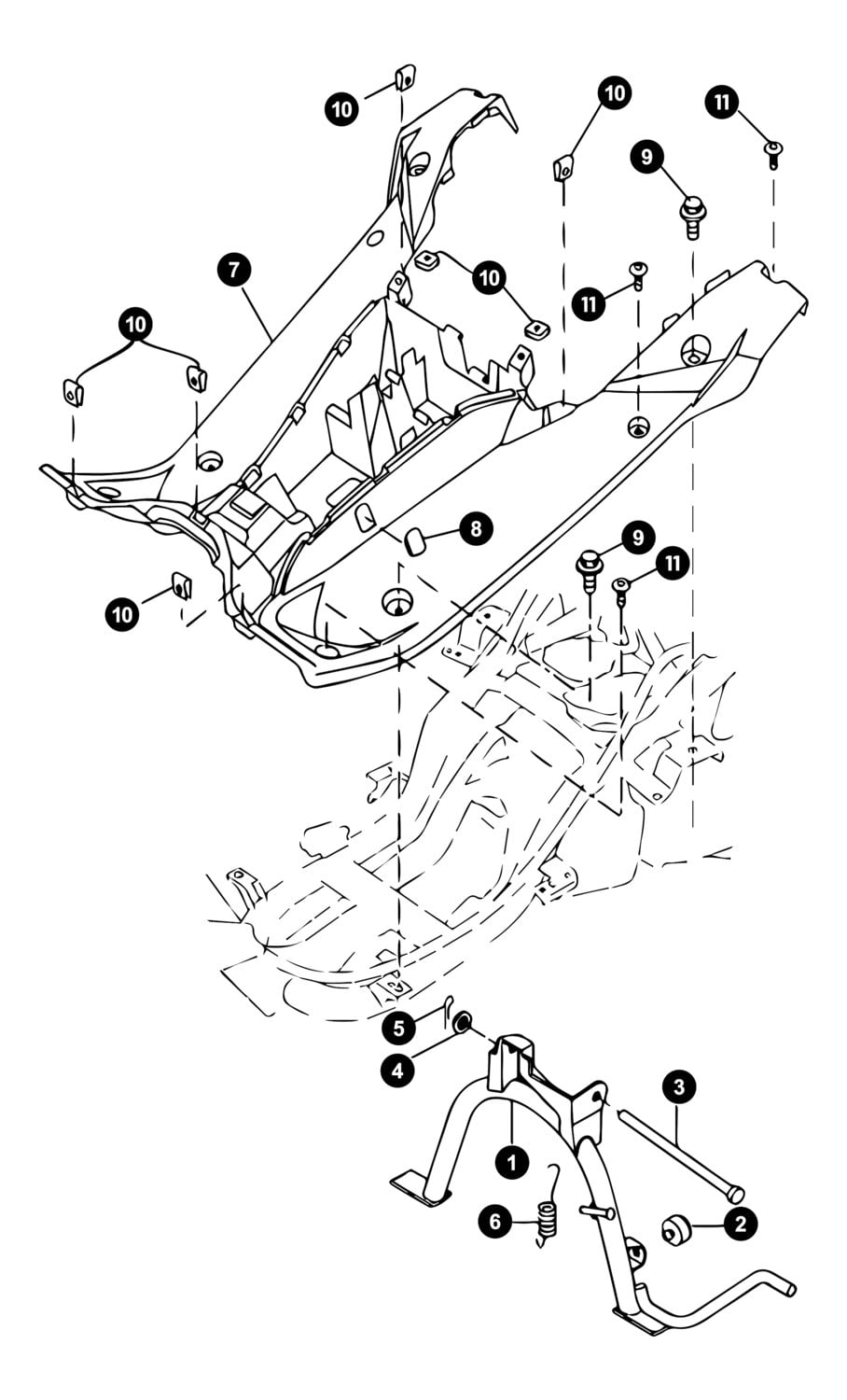 Image of Yamaha Aerox ab '13 Ersatzteile Trittbrett / Hauptständer