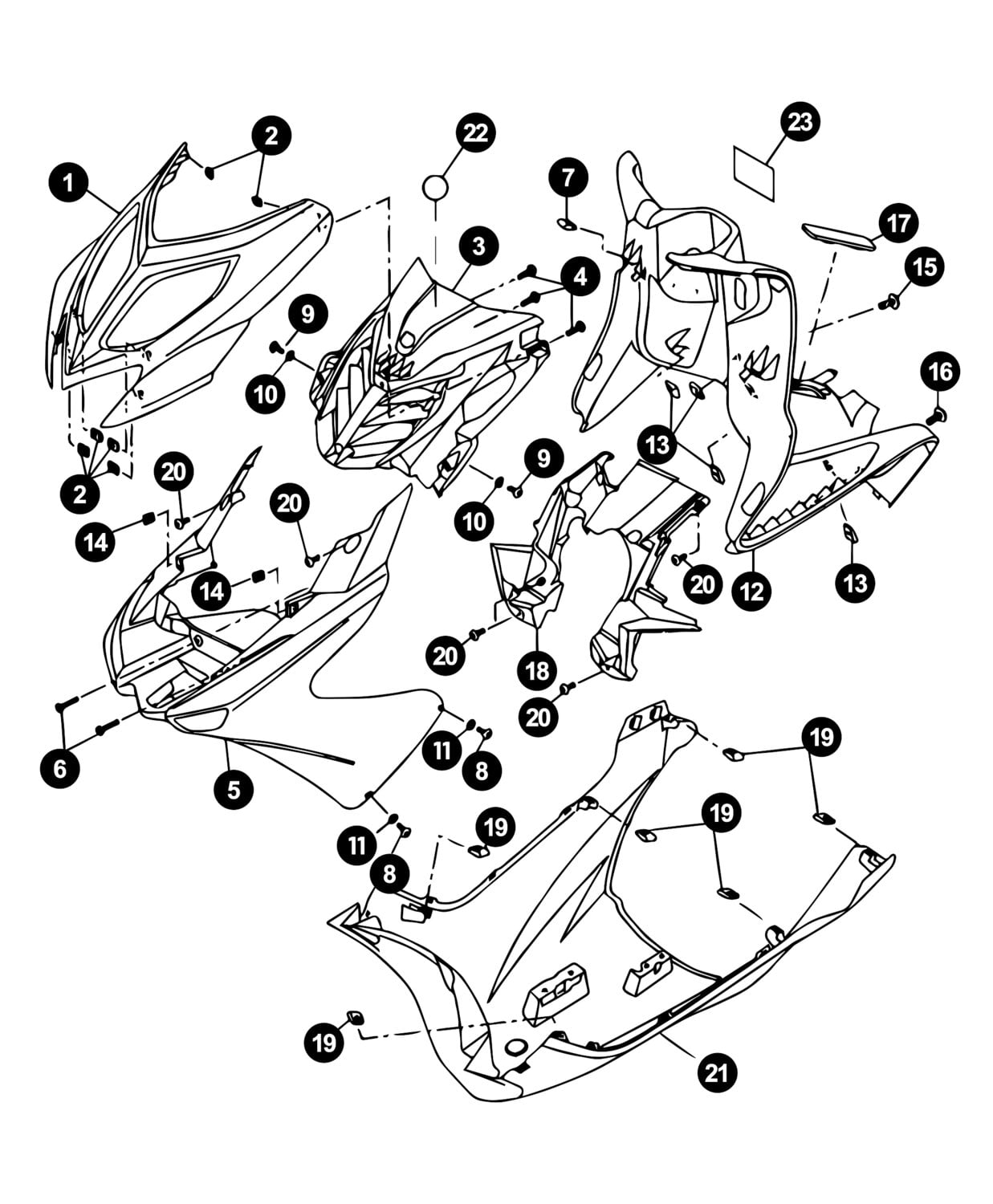 Image of Yamaha Aerox ab '13 Ersatzteile Frontverkleidung / Beinschild