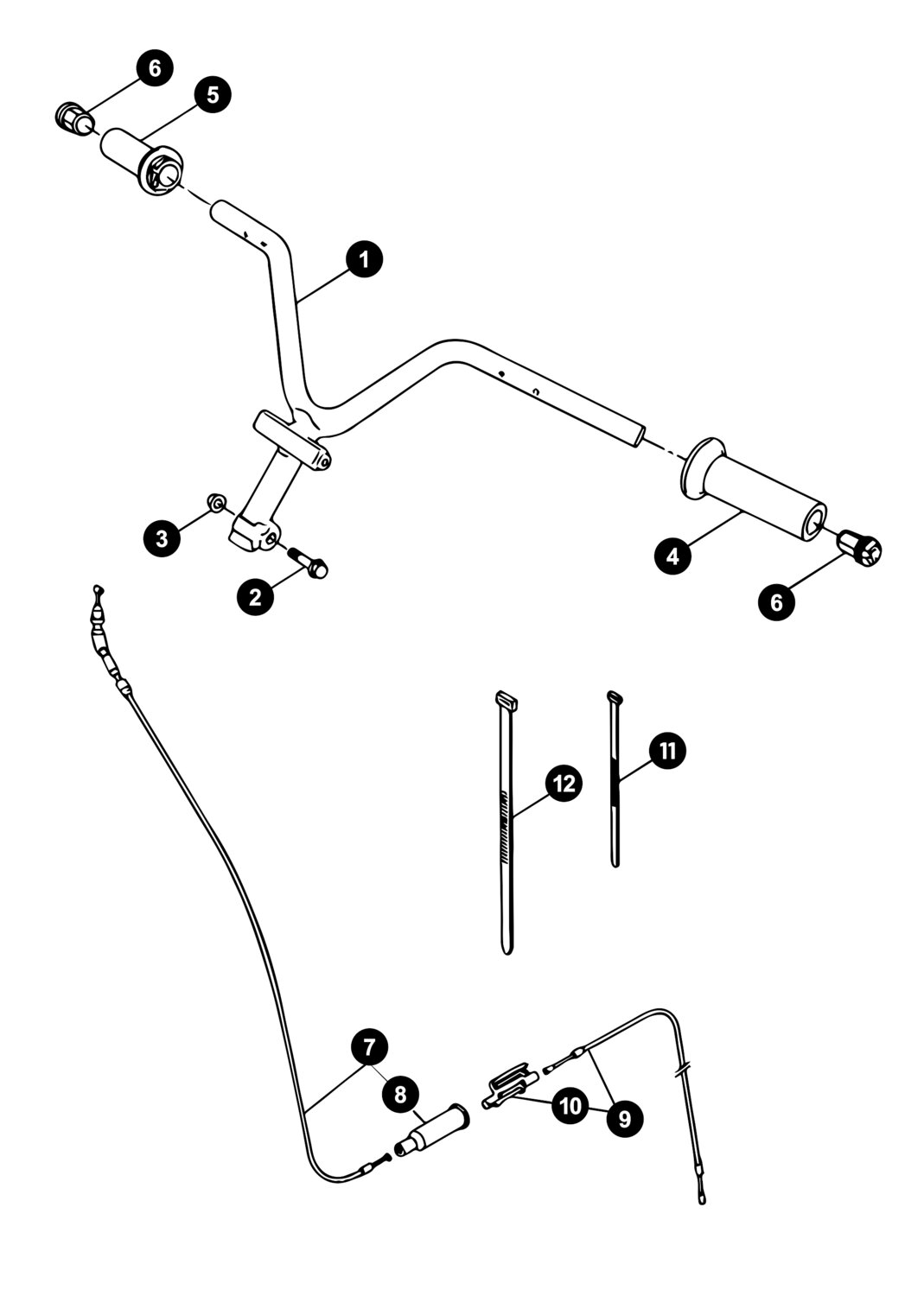 Image of Yamaha Aerox ab '13 Ersatzteile Lenker / Gaszug