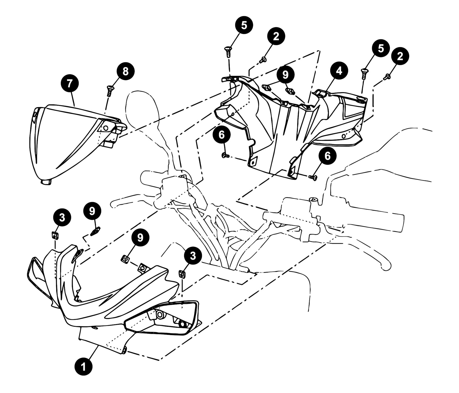 Image of Yamaha Aerox ab '13 Ersatzteile Lenkerverkleidung