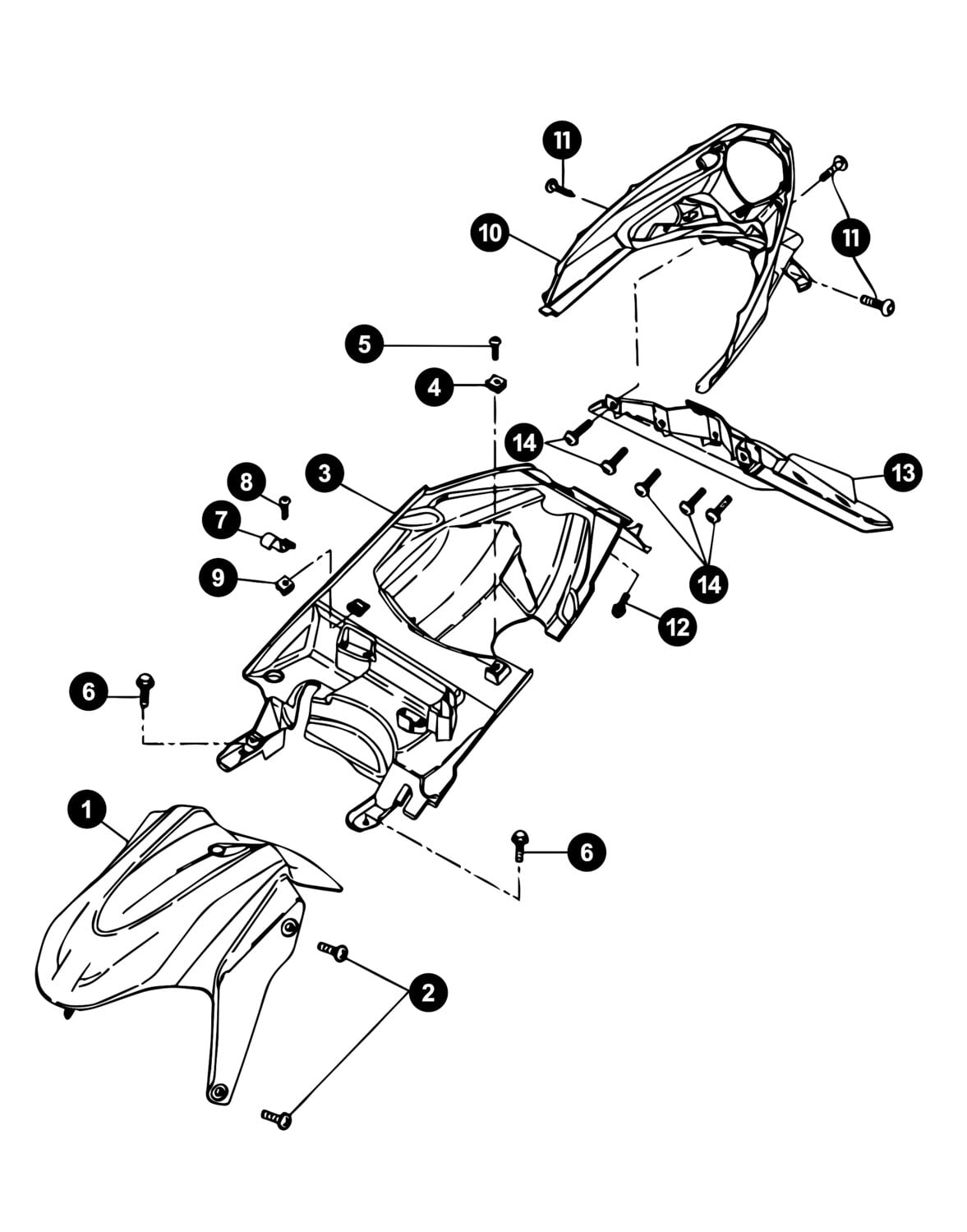 Image of Yamaha Aerox ab '13 Ersatzteile Schutzblech