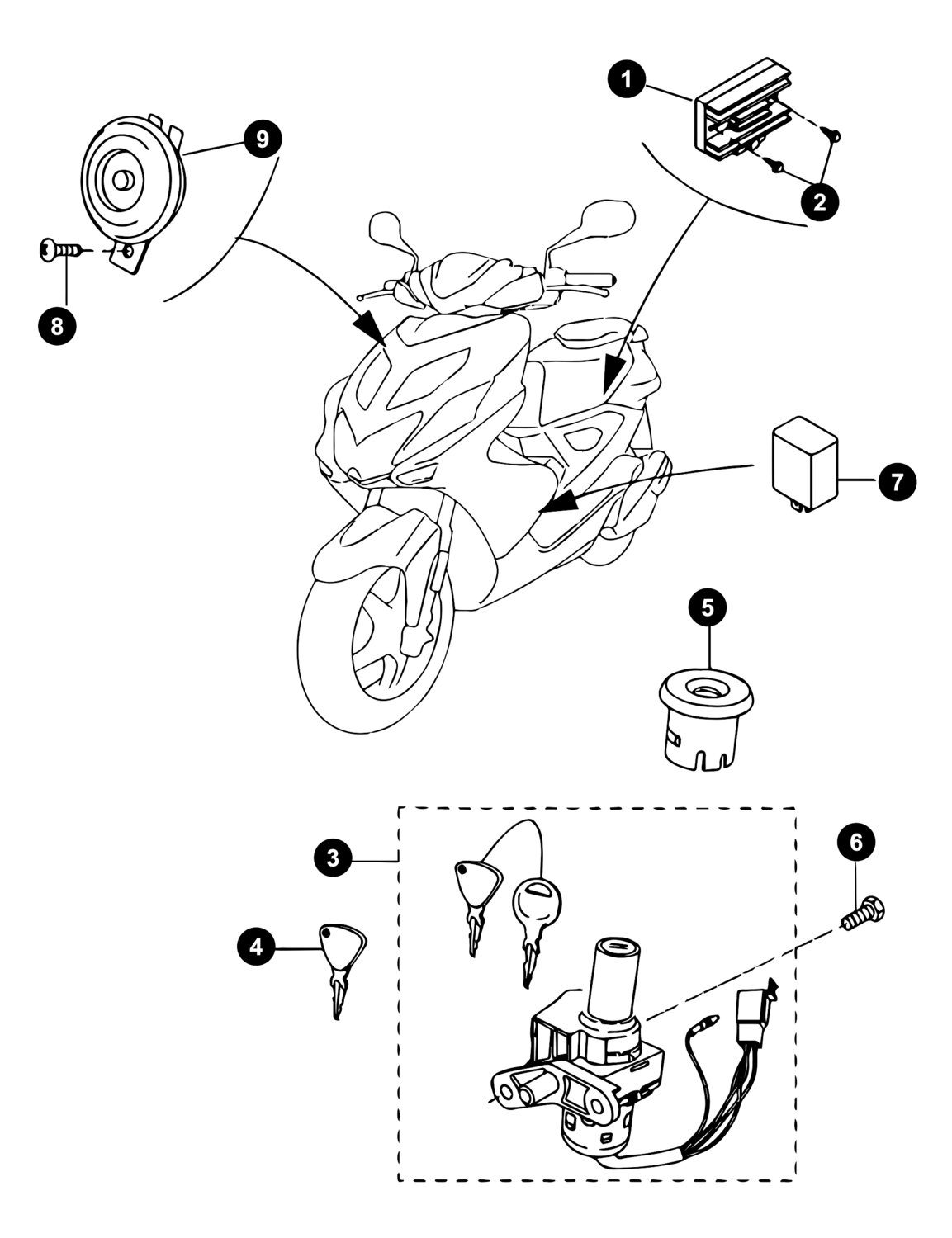Image of Yamaha Aerox ab '13 Ersatzteile Elektrik 4-Takt 1