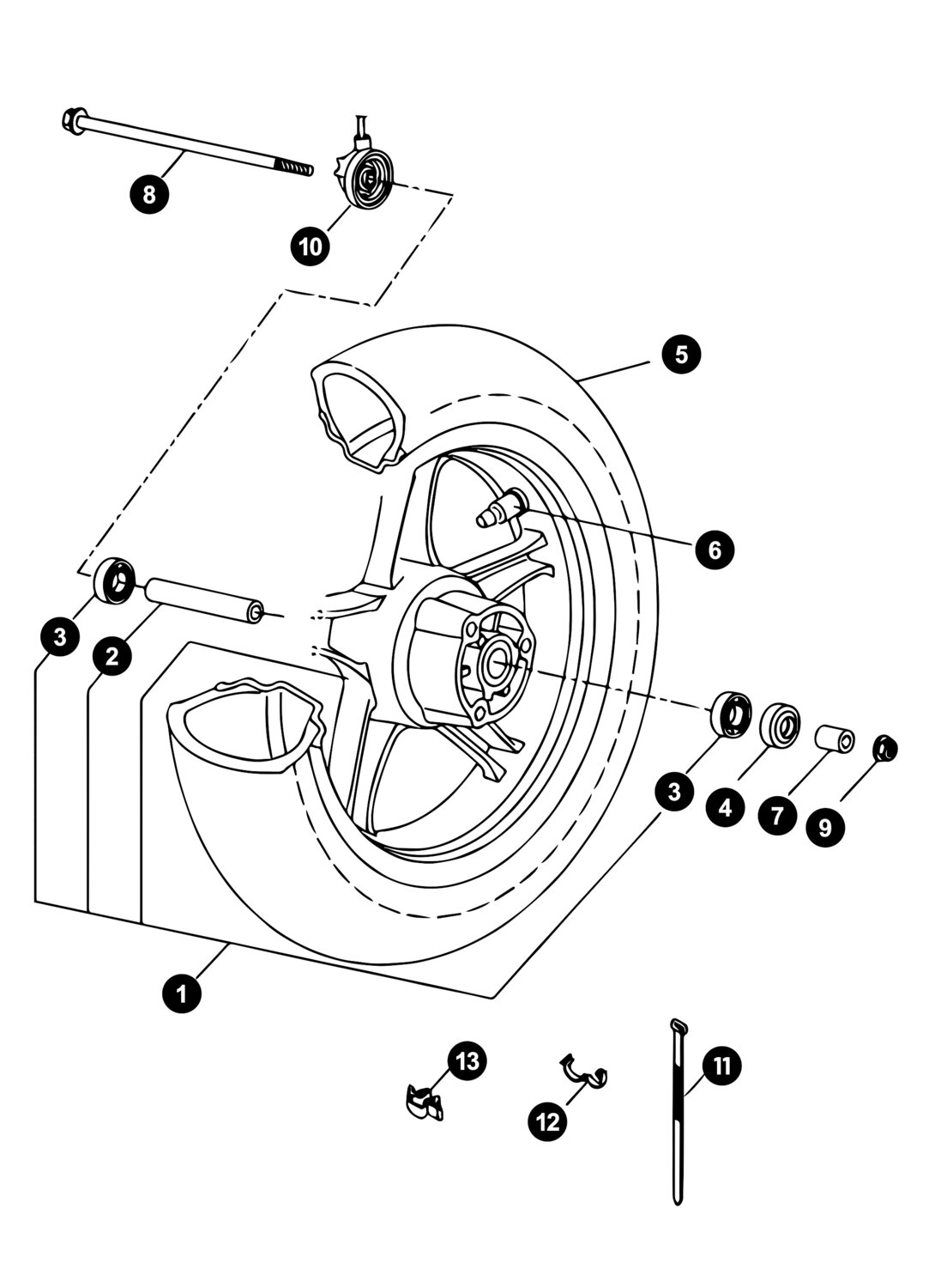 Image of Yamaha Aerox ab '13 Ersatzteile Vorderrad / Tachoantrieb